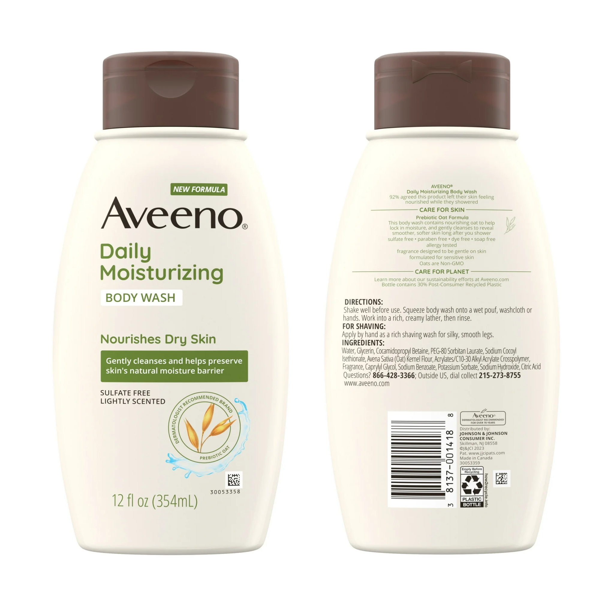 Aveeno, Daily Moisturizing Oat Body Wash, Nourishes Dry Skin, 12 fl. oz - Pharmaful