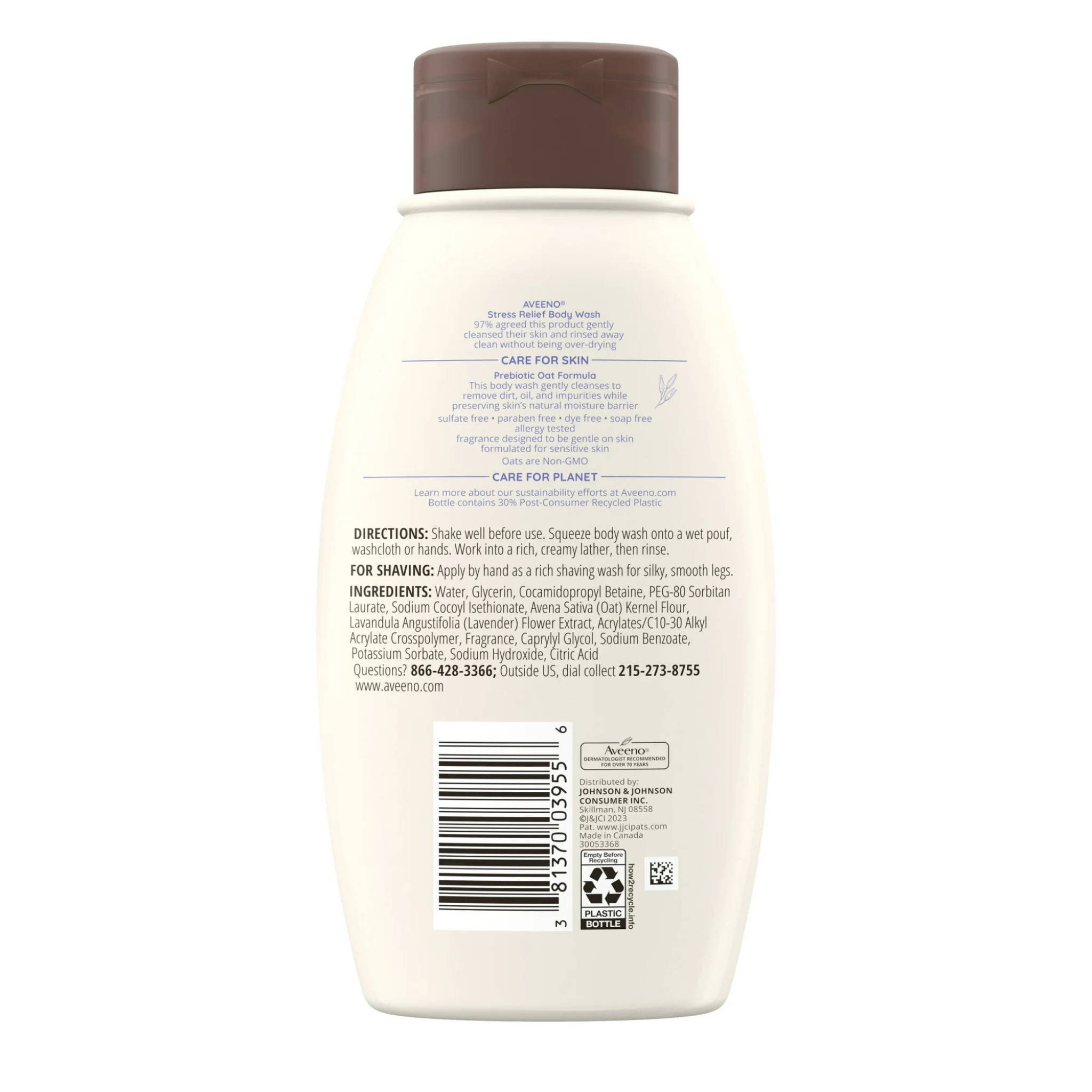 Aveeno®, Stress Relief Body Wash, Relaxing Oat and Lavender Scent for Calming Skin, 12 fl oz - Pharmaful
