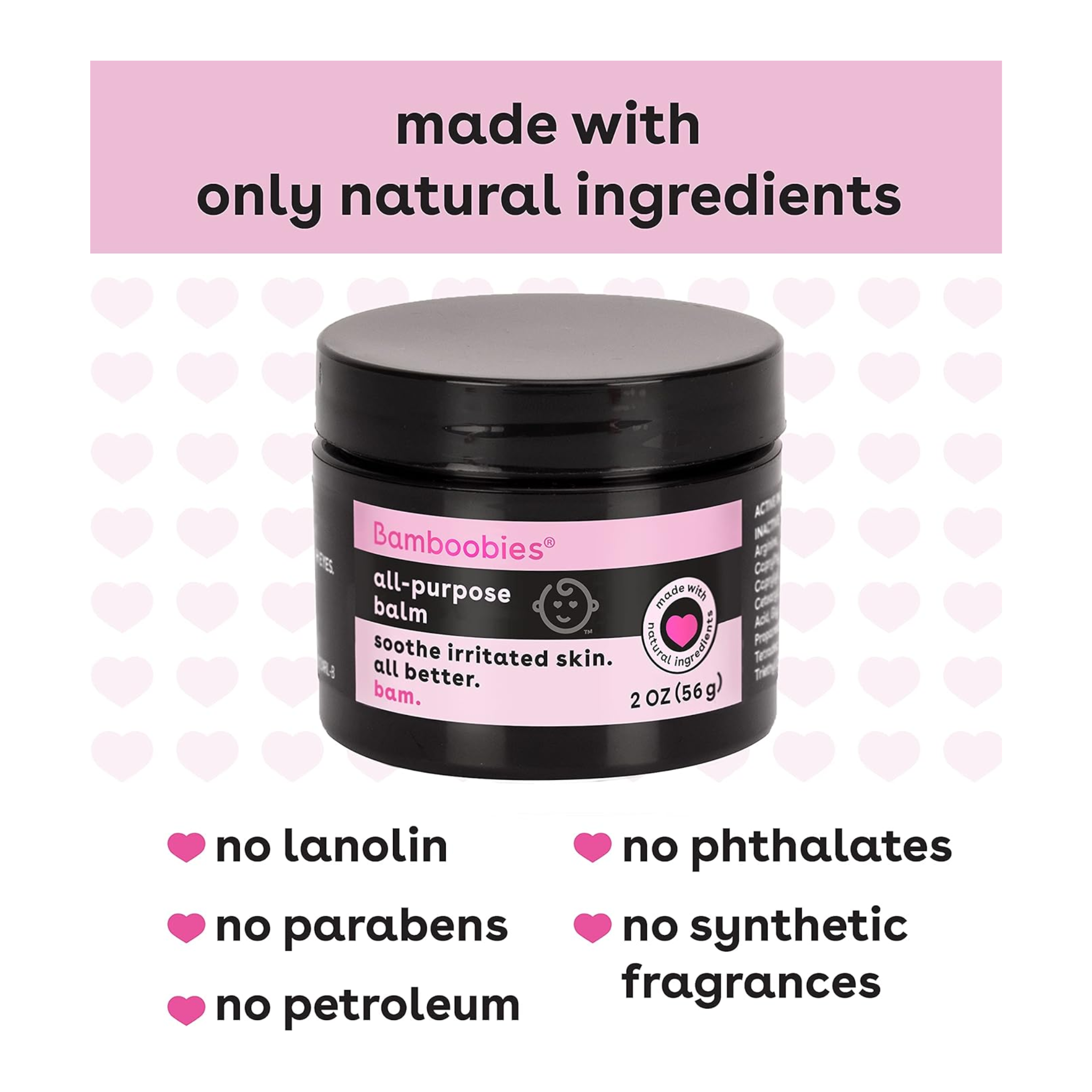Bamboobies, All-Purpose Balm, Soothing Natural Formula for Irritated Skin, 2 oz Jar - Pharmaful