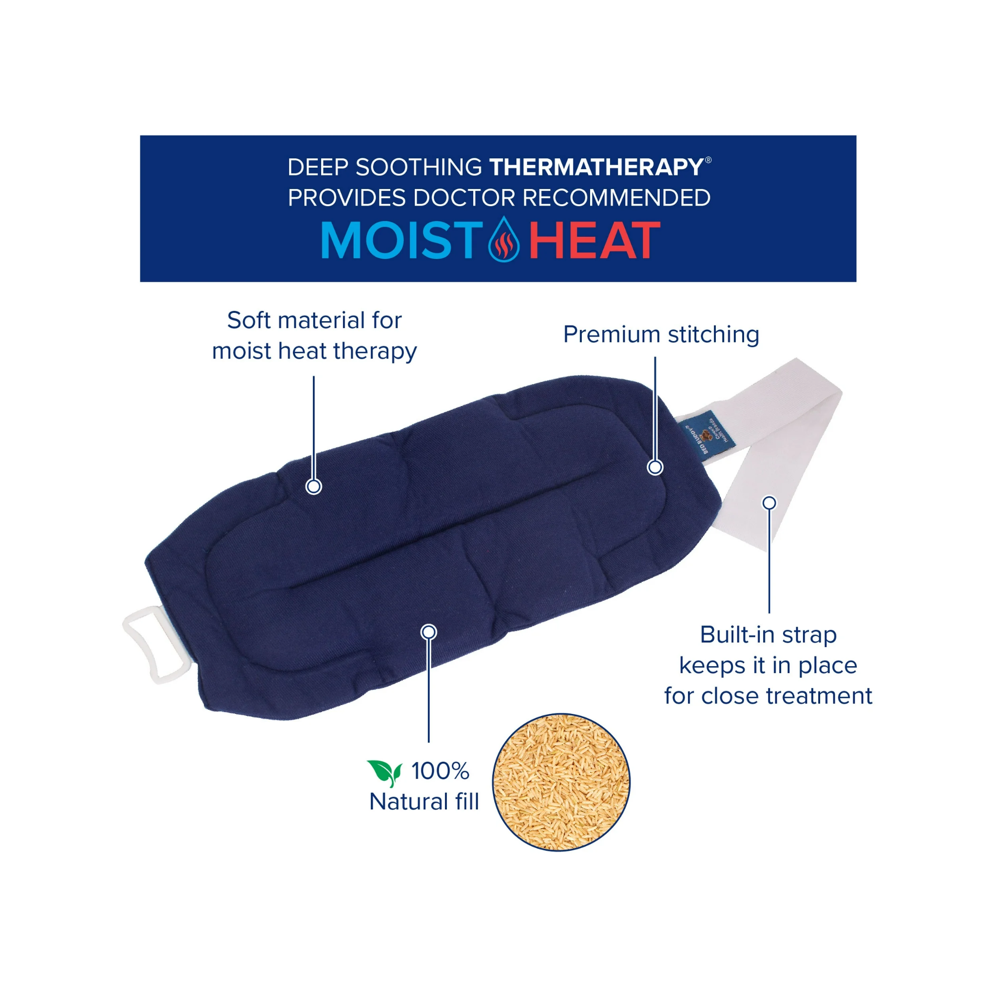 Bed Buddy, Reusable Microwavable Heat Pack, Moist Heat Therapy for Soothing Lower Back Relief