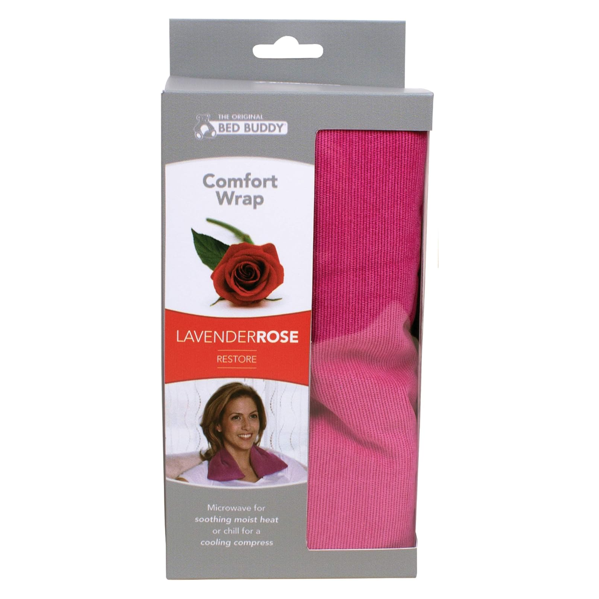 Carex, Bed Buddy Comfort Wrap, Aromatherapy Heating & Cooling Pad for Neck & Shoulders, Pink