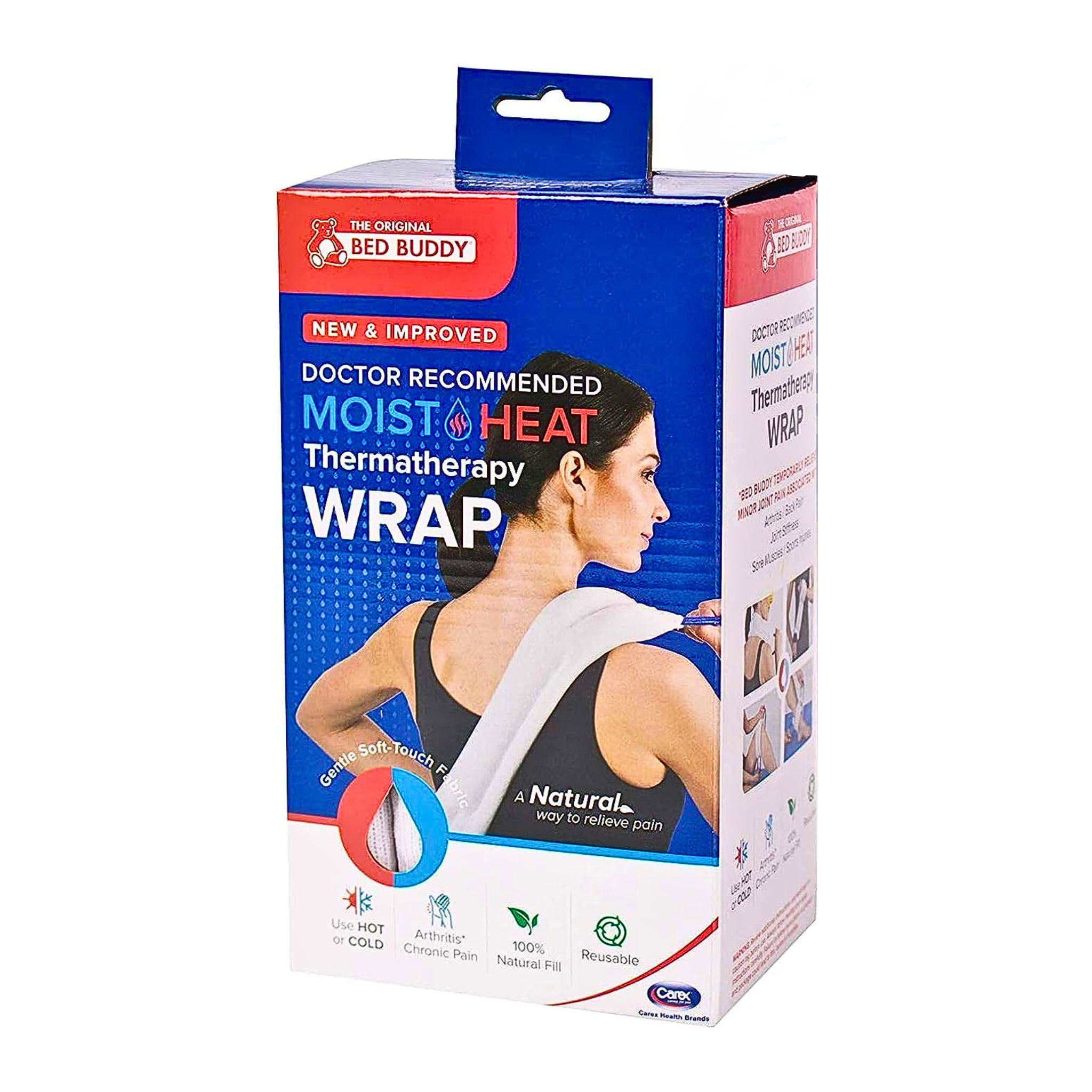 Bed Buddy, Heat Pad and Cooling Neck Wrap, Microwaveable Heating Pad for Soothing Sore Muscles, White