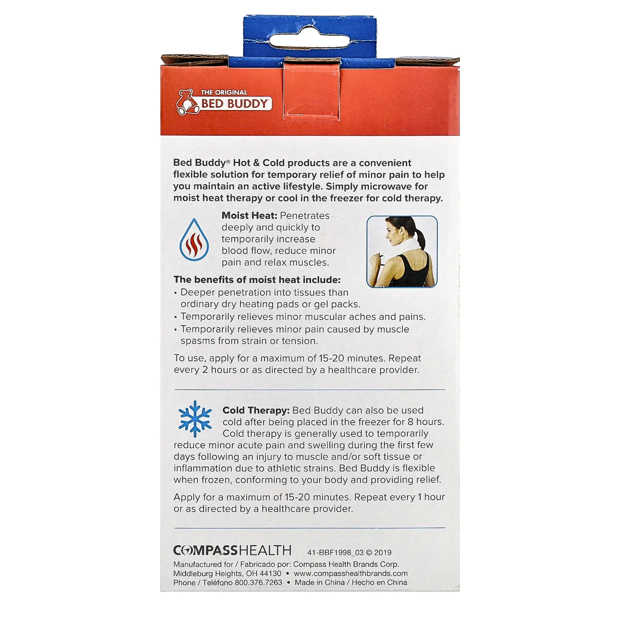 Bed Buddy, Heat Pad and Cooling Neck Wrap, Microwaveable Heating Pad for Soothing Sore Muscles, White