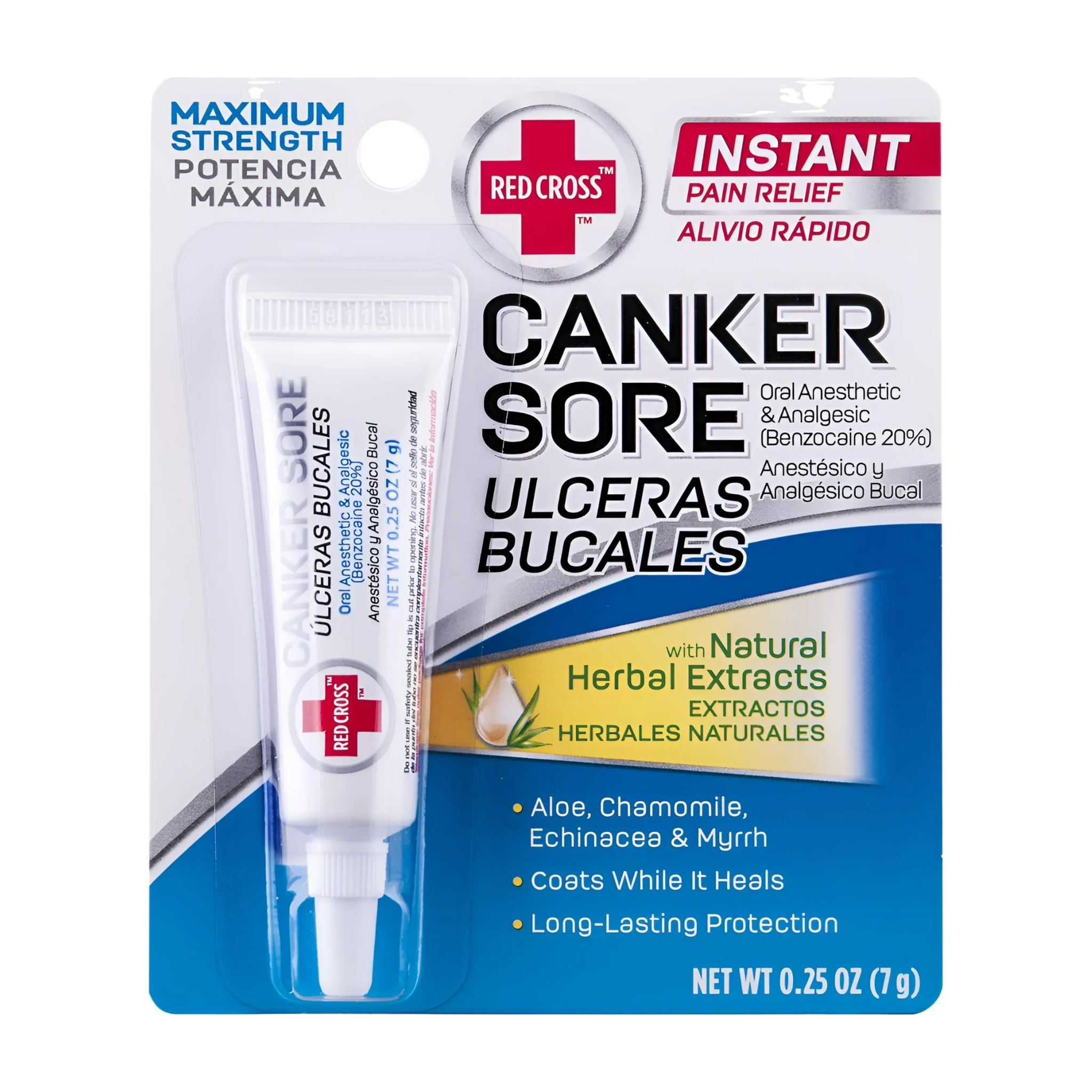 Red Cross, Canker Sore Medication, Fast Relief for Mouth Sores, 0.25 oz