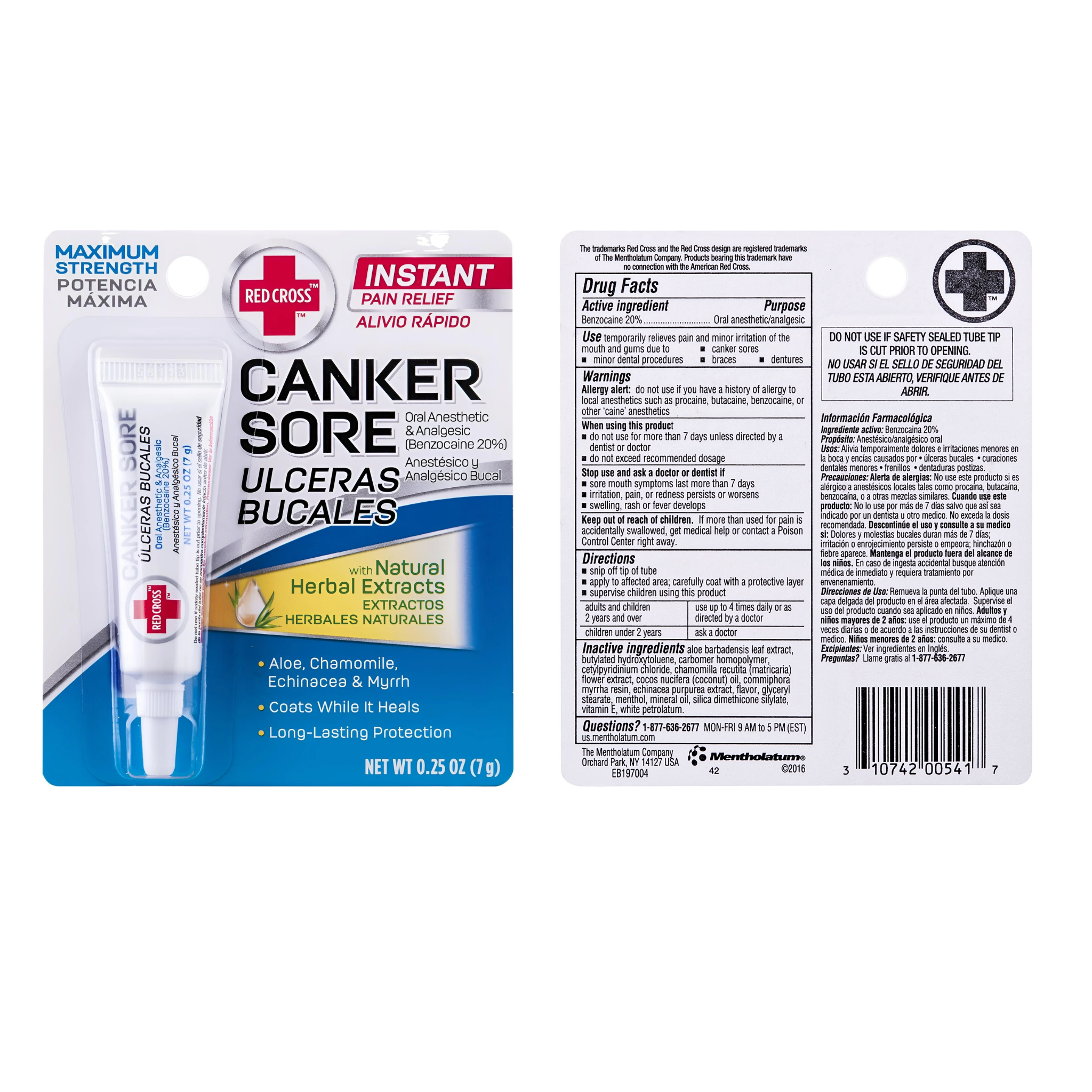 Red Cross, Canker Sore Medication, Fast Relief for Mouth Sores, 0.25 oz