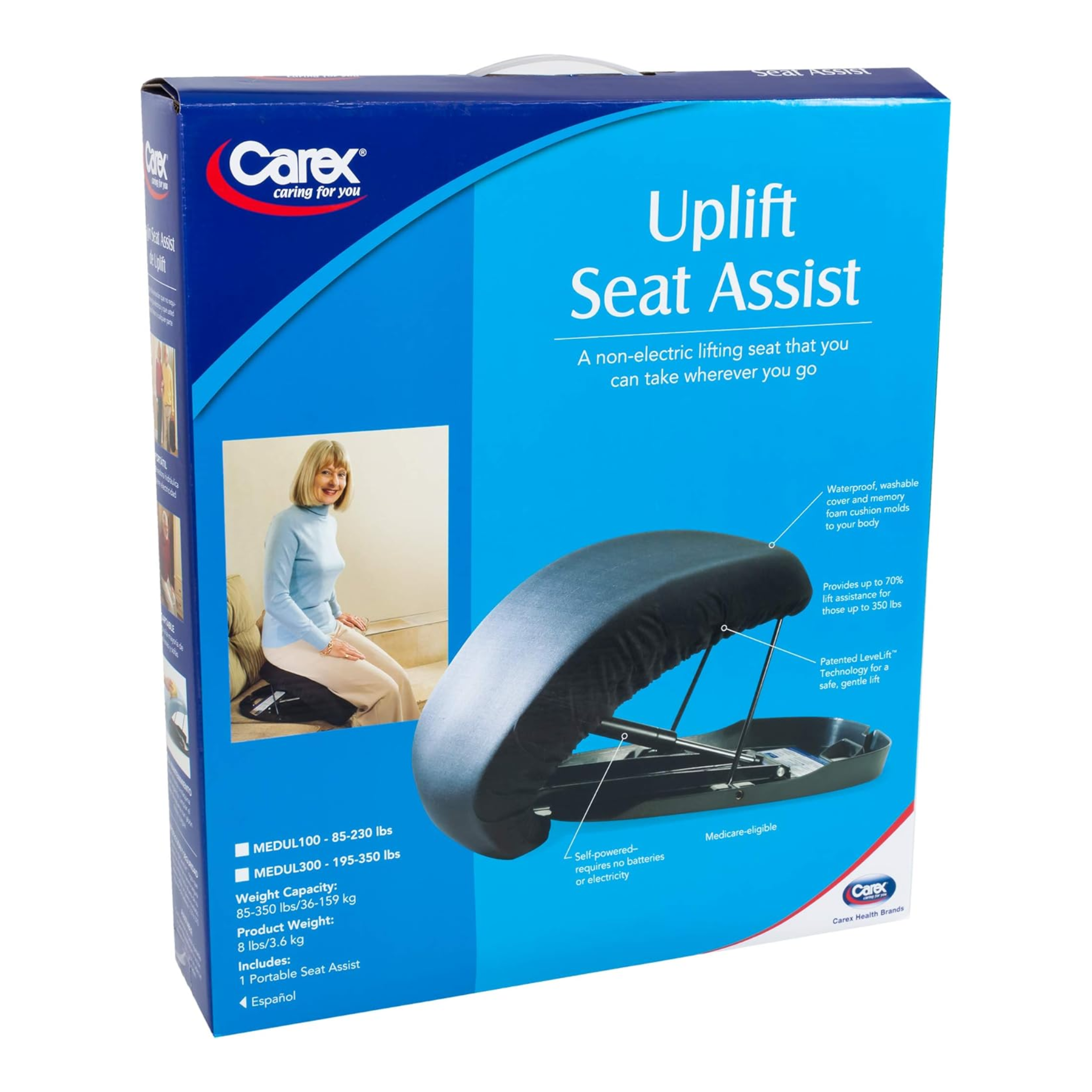 Carex, Uplift Premium Seat Assist, Standard Size, Lifting Support for Easy Standing, Black