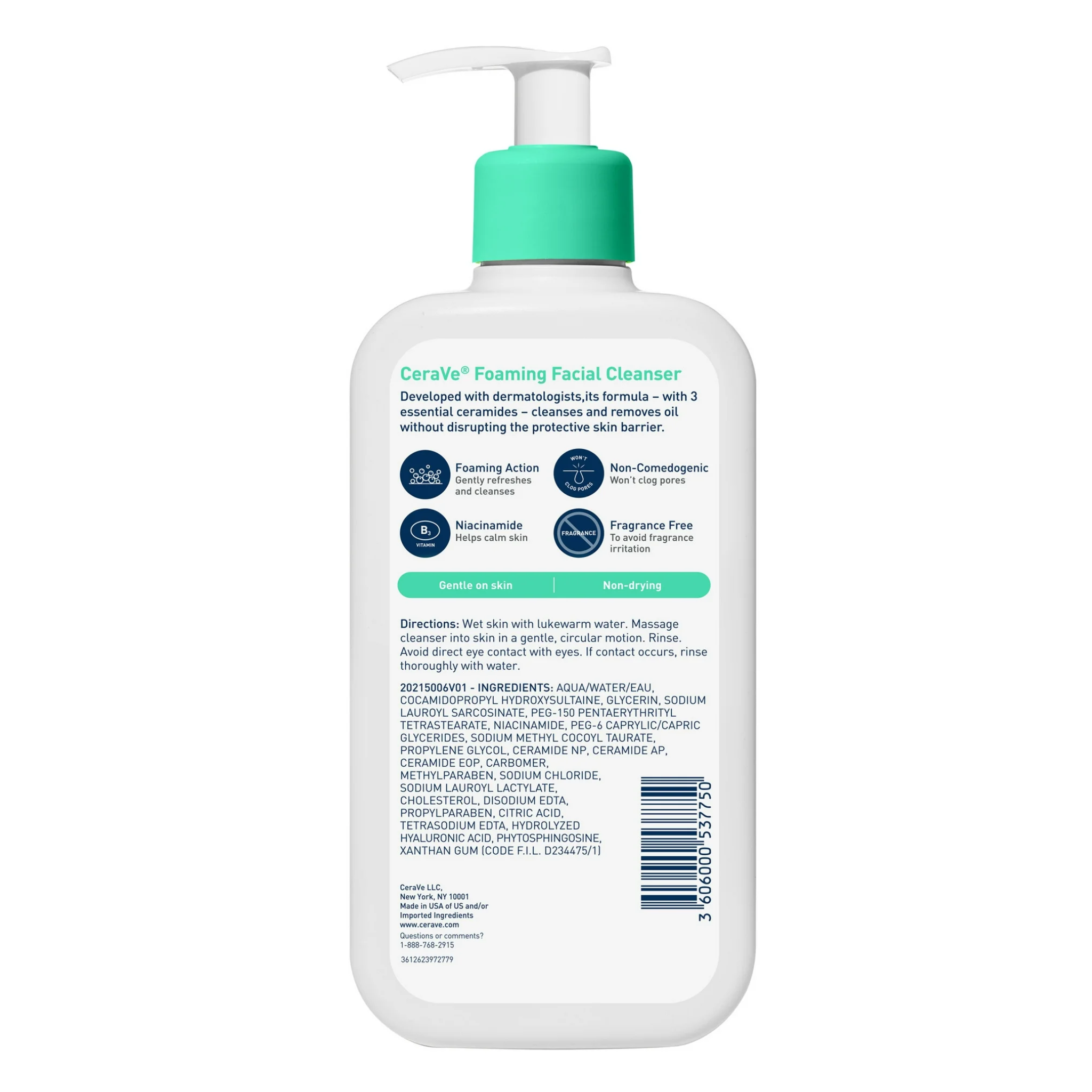 CeraVe, Foaming Facial Cleanser,  Oil-Controlling Daily Face Wash, 12 fl oz