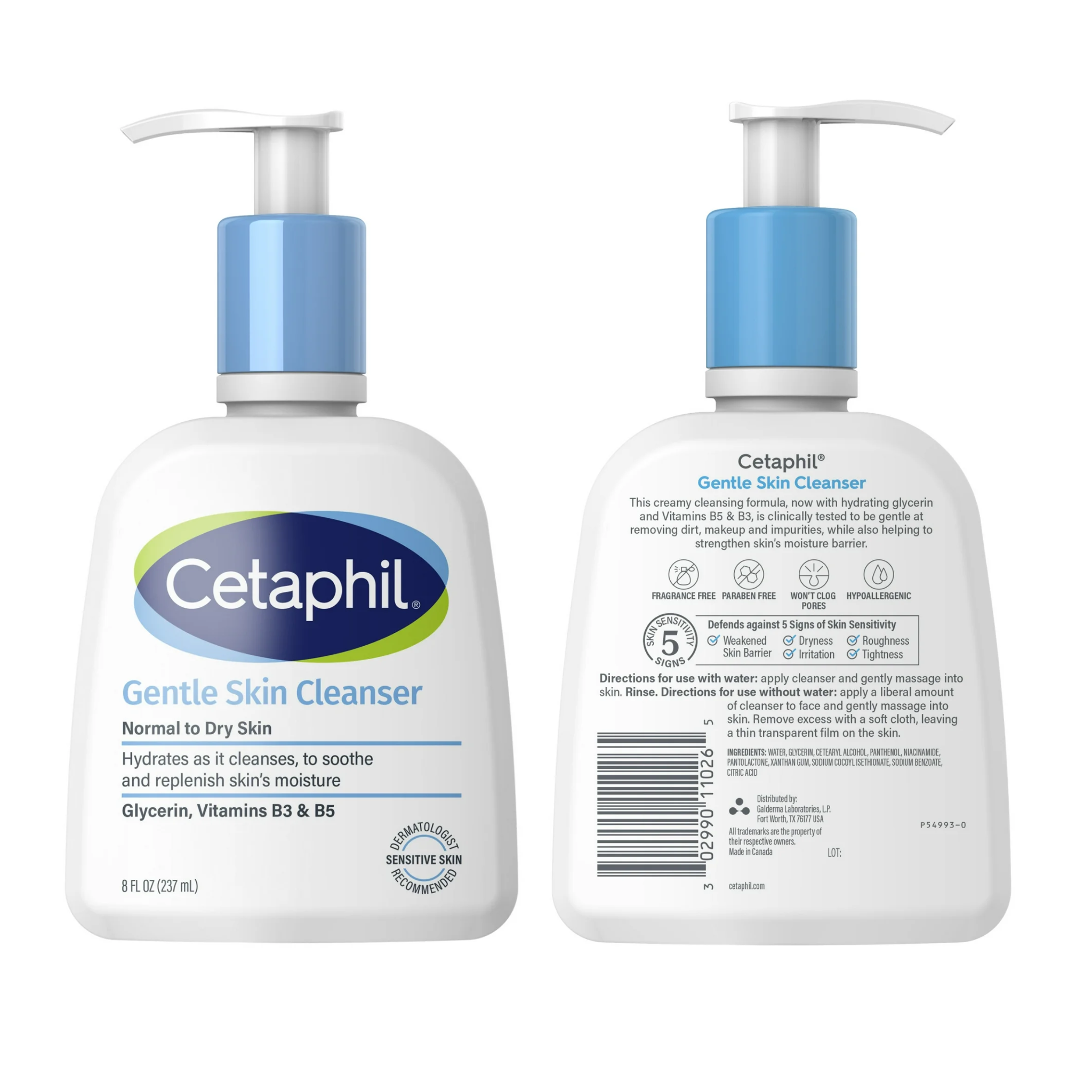 Cetaphil, Gentle Skin Cleanser, Hydrating for Dry to Normal Skin, 8 oz