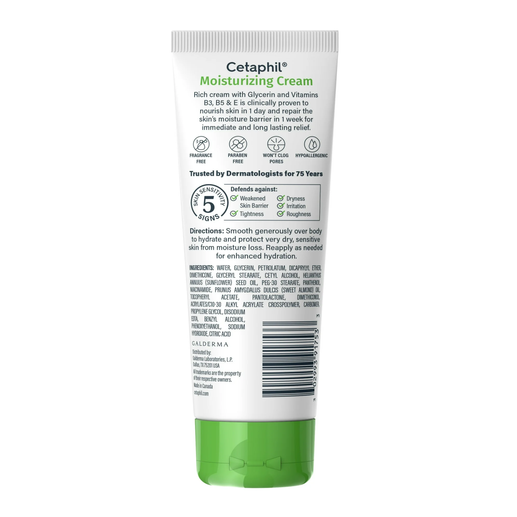 Cetaphil®, Travel Size Moisturizing Cream for Very Dry to Dry Skin, Unscented, 3 fl oz - Pharmaful