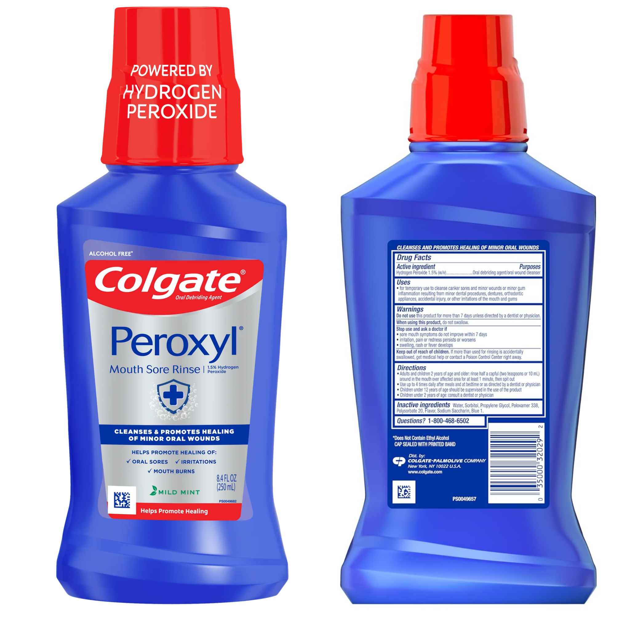 Colgate, Peroxyl Mouth Sore Rinse, Mild Mint for Soothing Oral Irritations, 8.45 fl oz