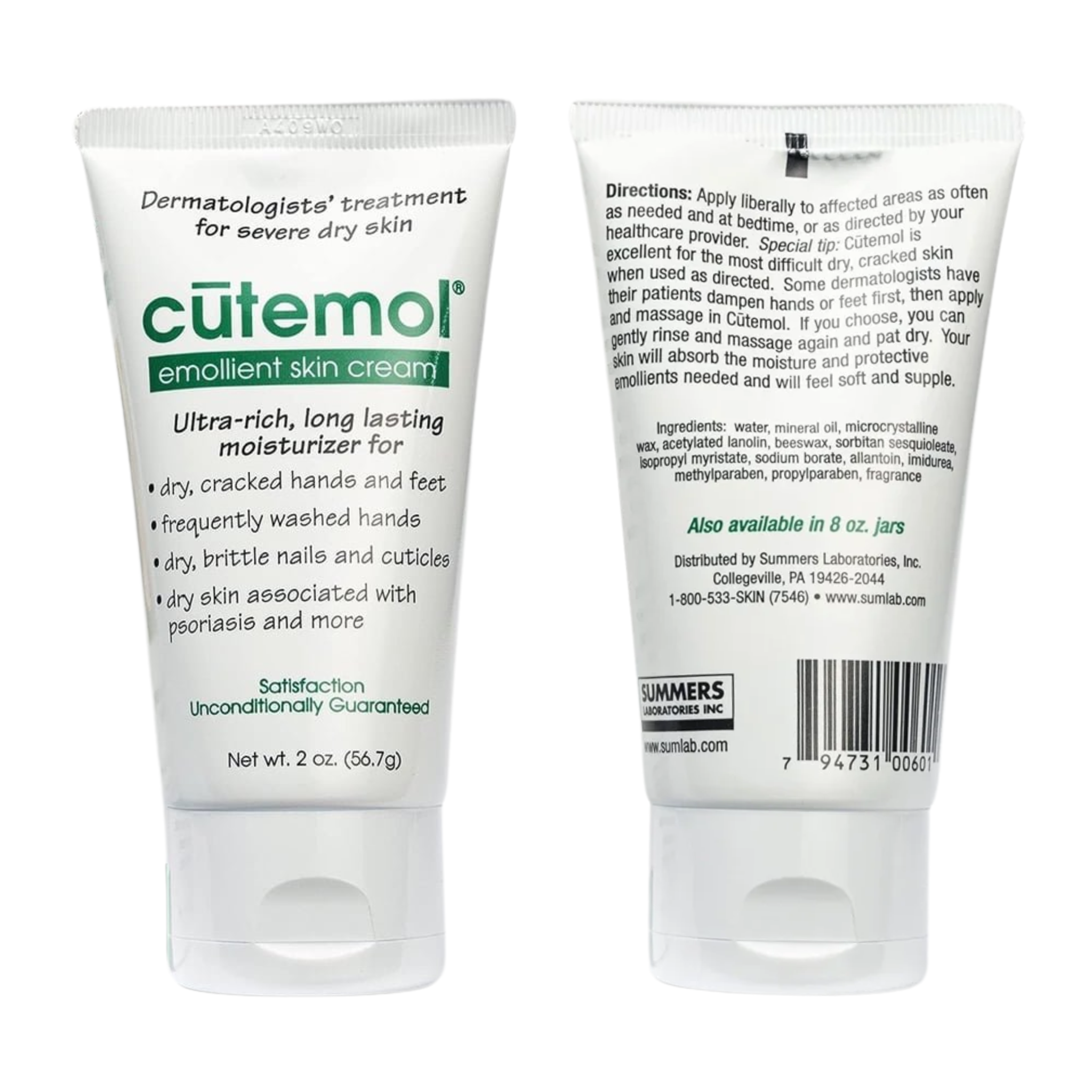 Cutemol, Emollient Skin Cream, Intense Hydration for Dry & Cracked Skin, 2 oz Jar - Pharmaful