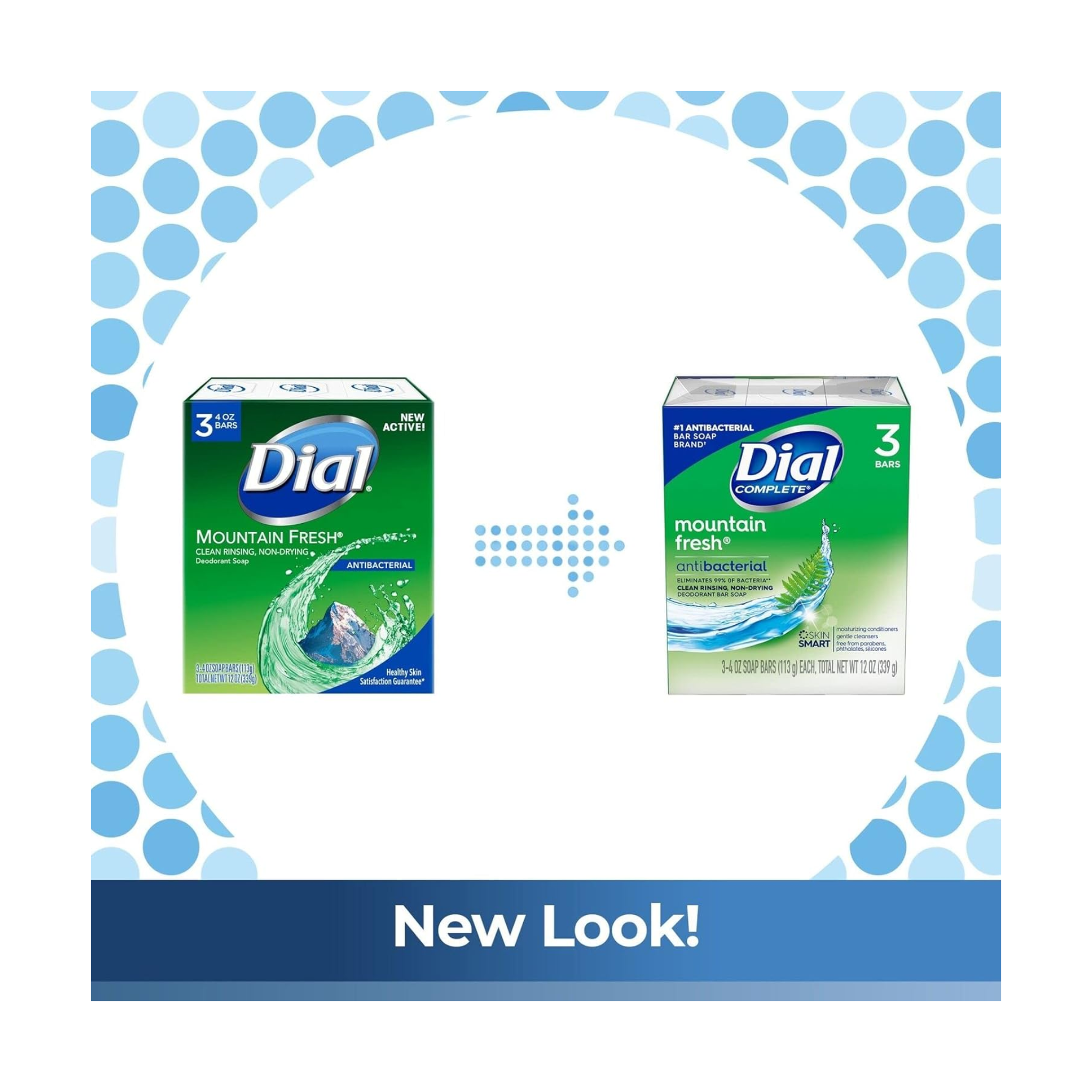 Dial, Antibacterial Deodorant Bar Soap, Mountain Fresh, Refreshing Cleanse, 4 oz, 3 Bars - Pharmaful