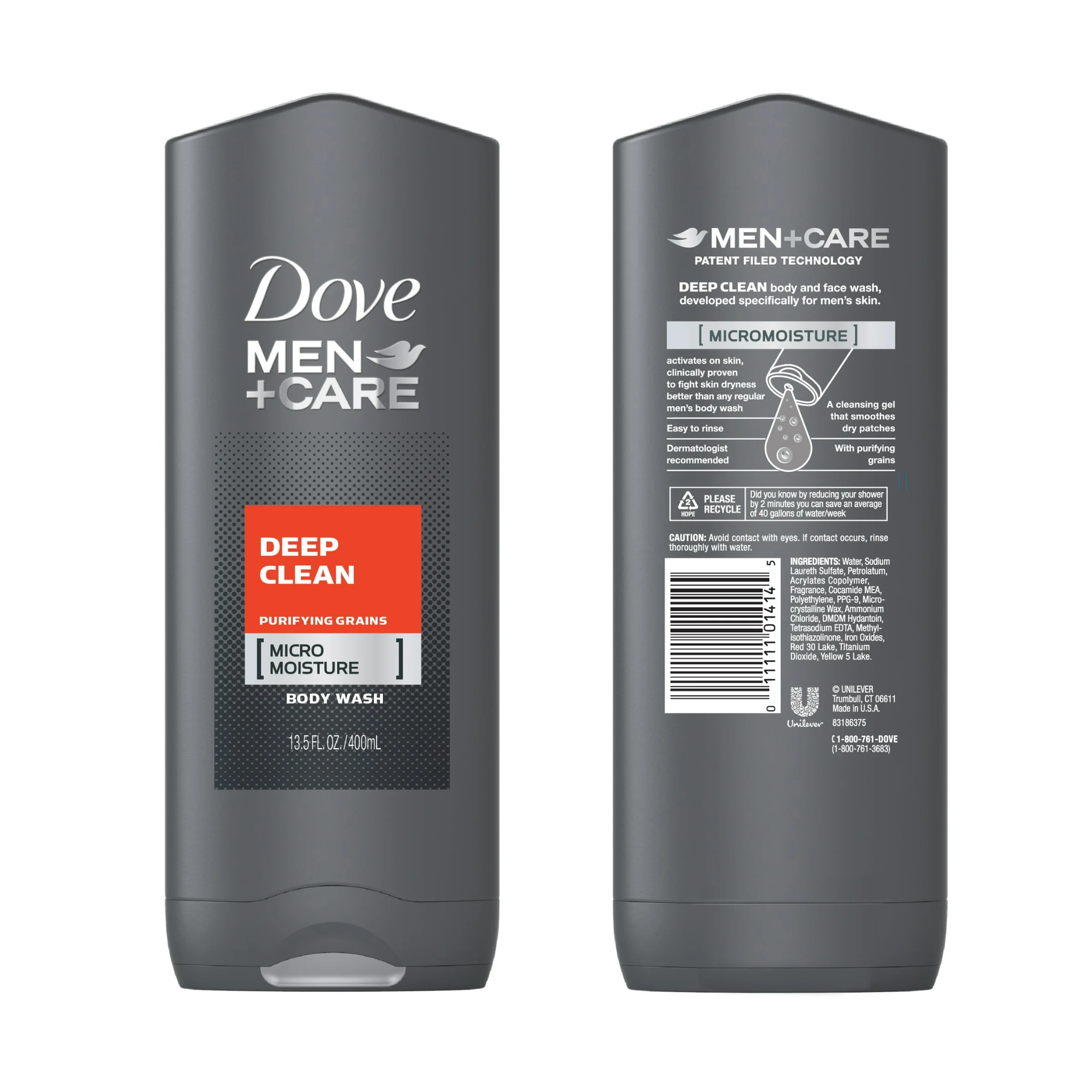 Dove Men+Care®, Aqua Impact Body and Face Wash, Refreshing and Hydrating Cleanser for All Skin Types, 13.5 oz - Pharmaful