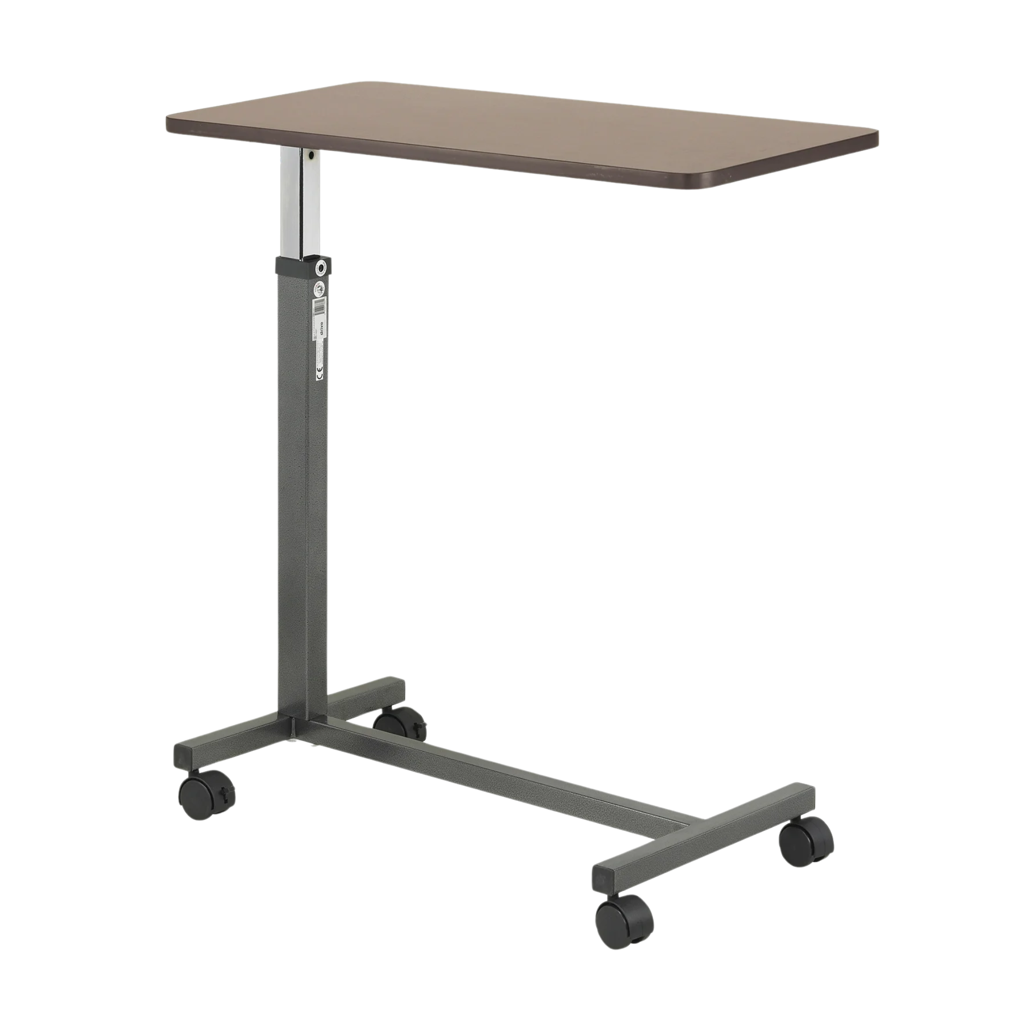 Drive Medical, Non-Tilt Top Overbed Table, Adjustable Height with Sturdy Silver Vein Base