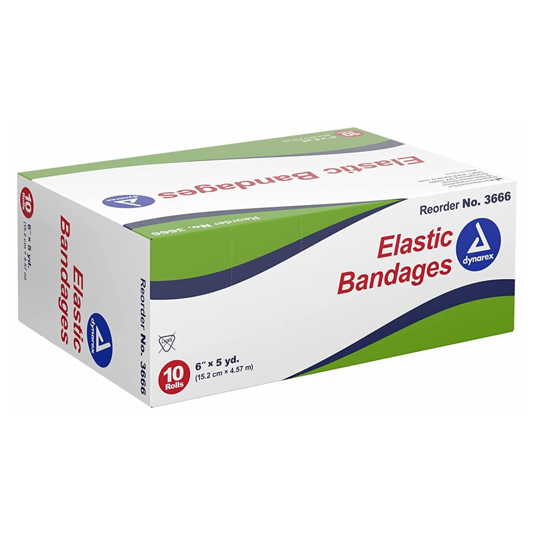 Dynarex, Elastic Bandages, Latex-Free, Stretchable Support for Injuries, 6 Inches, 10 Count