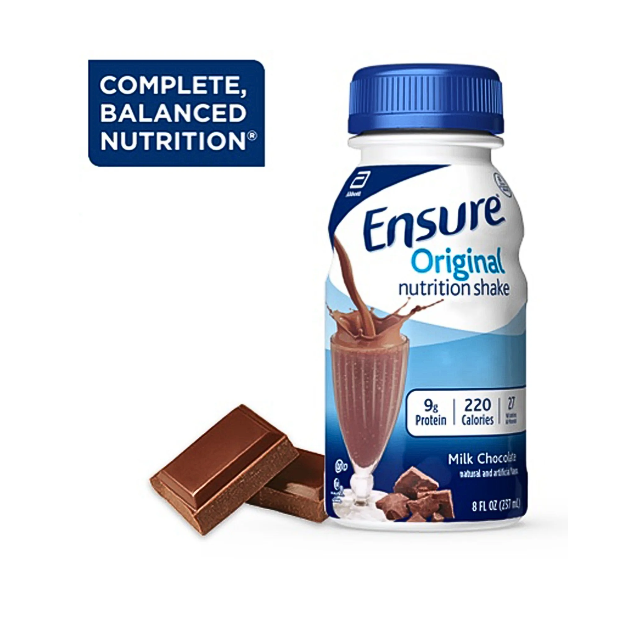 Ensure, Original Therapeutic Nutrition, Chocolate Flavor, 8 oz Bottle, 24 Pack