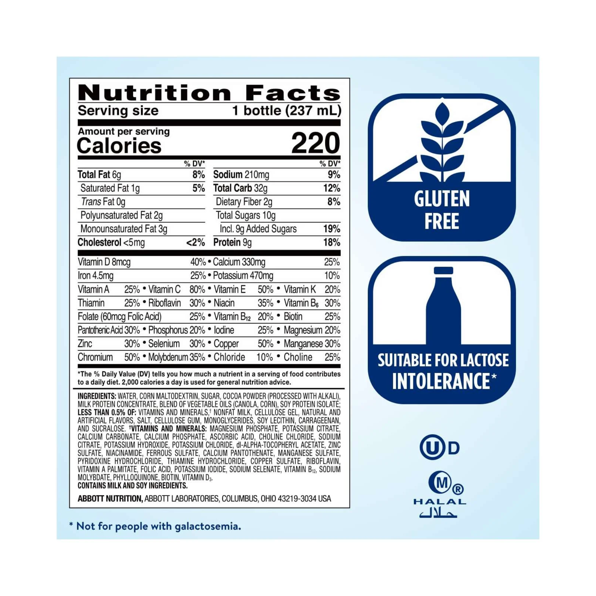 Ensure, Original Meal Replacement Nutrition Shake, Dark Chocolate, 8 fl oz, 24 Pack