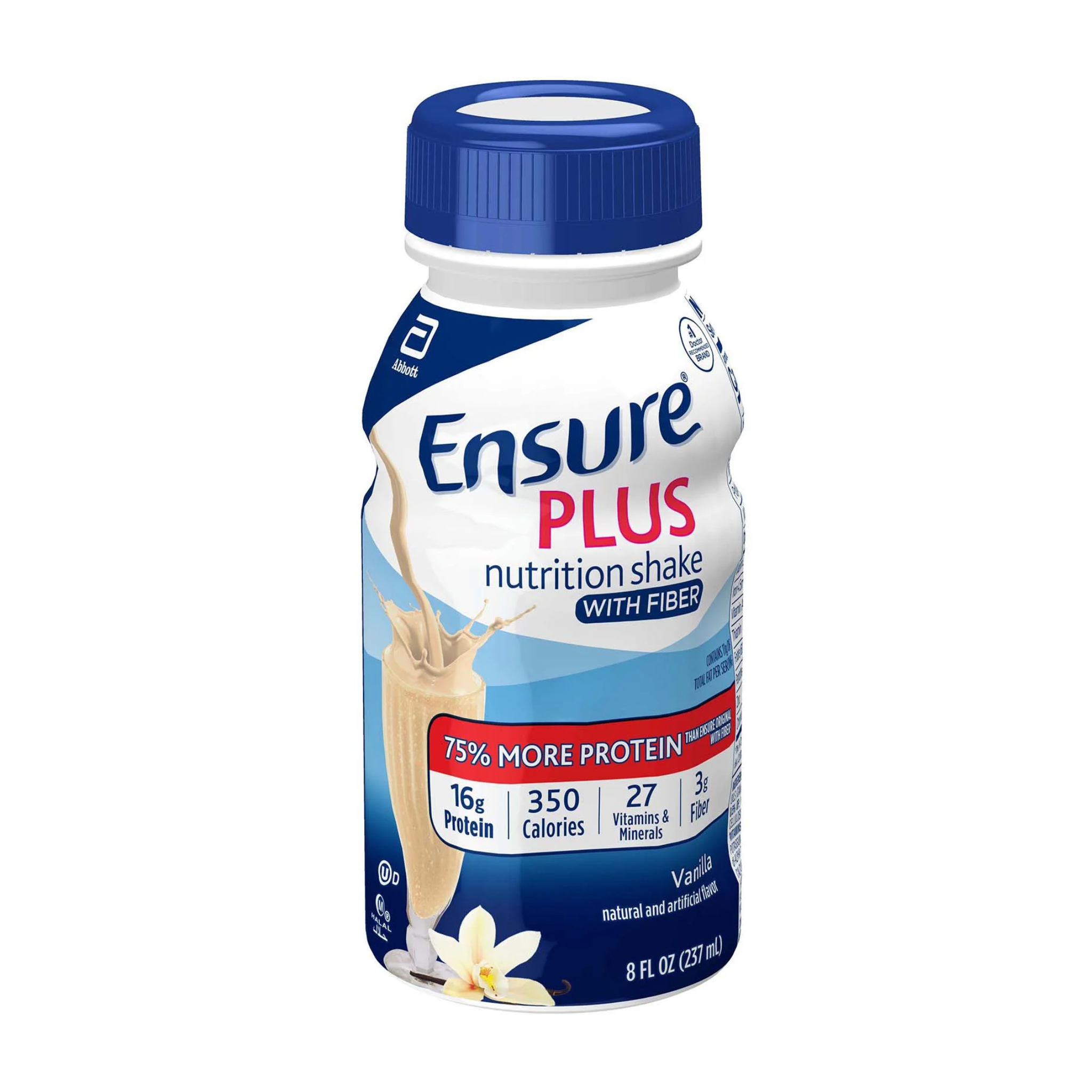 Ensure Plus with Fiber, Oral Supplement, Vanilla, 8 fl oz Bottle, 24 Pack