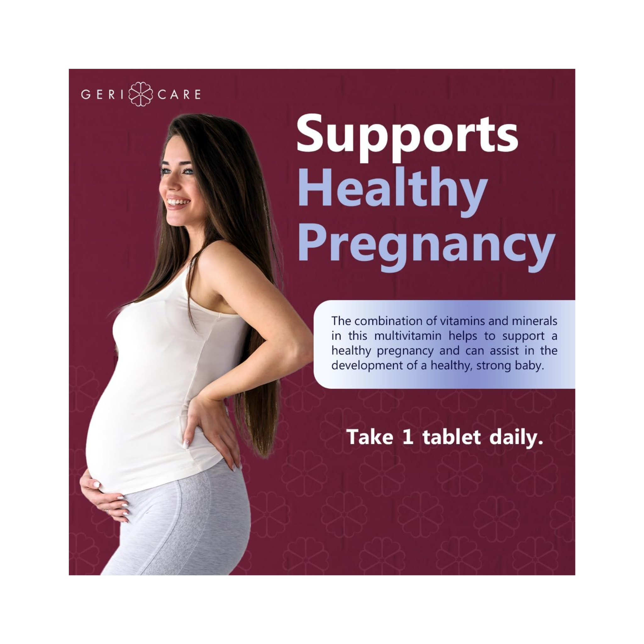 GeriCare, Prenatal Vitamin Supplement, Supports Maternal Health & Fetal Development, 100 Tablets