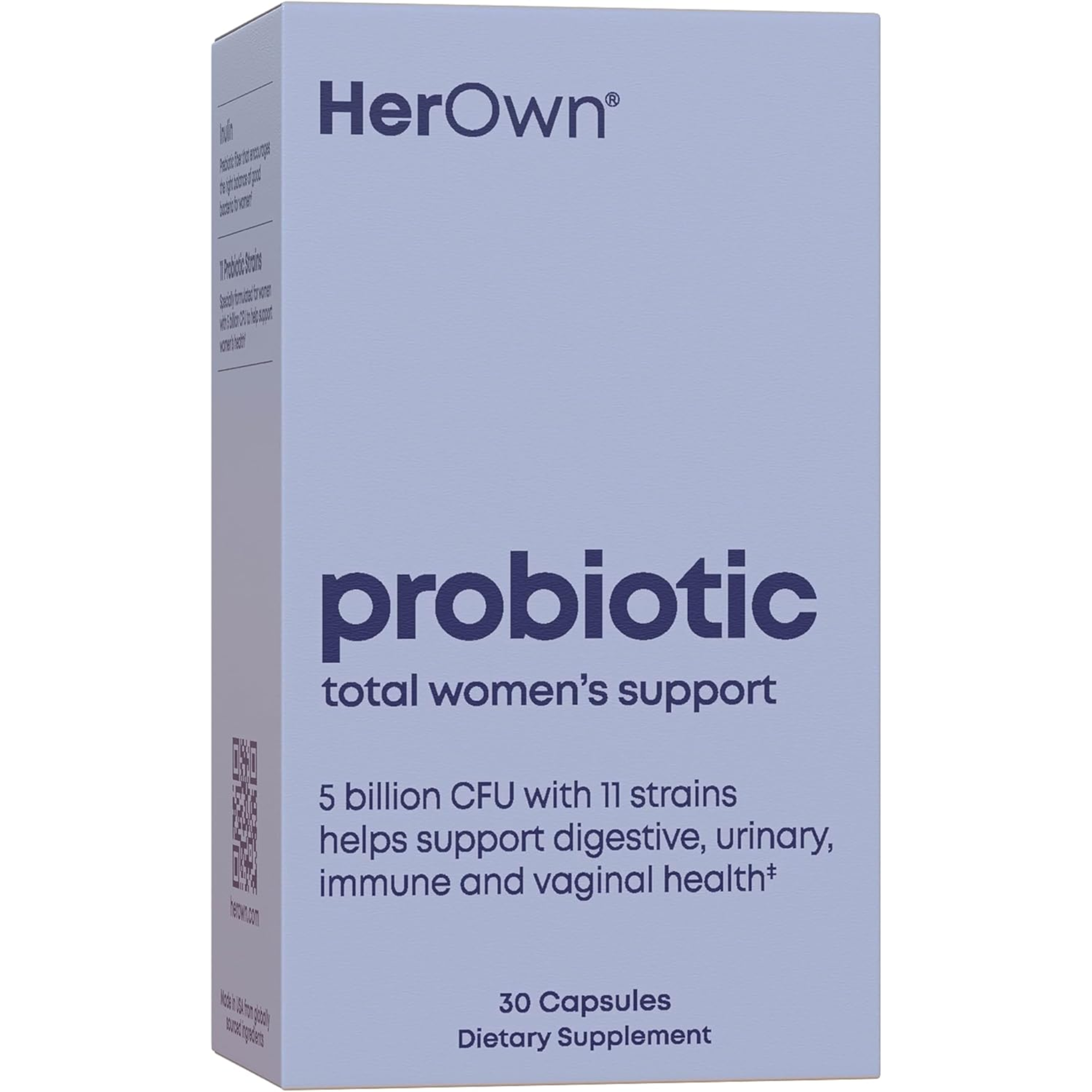 her own, Probiotics for Women, 5 Billion CFUs with Prebiotics, Supports Digestive & Gut Health, 30 Capsules