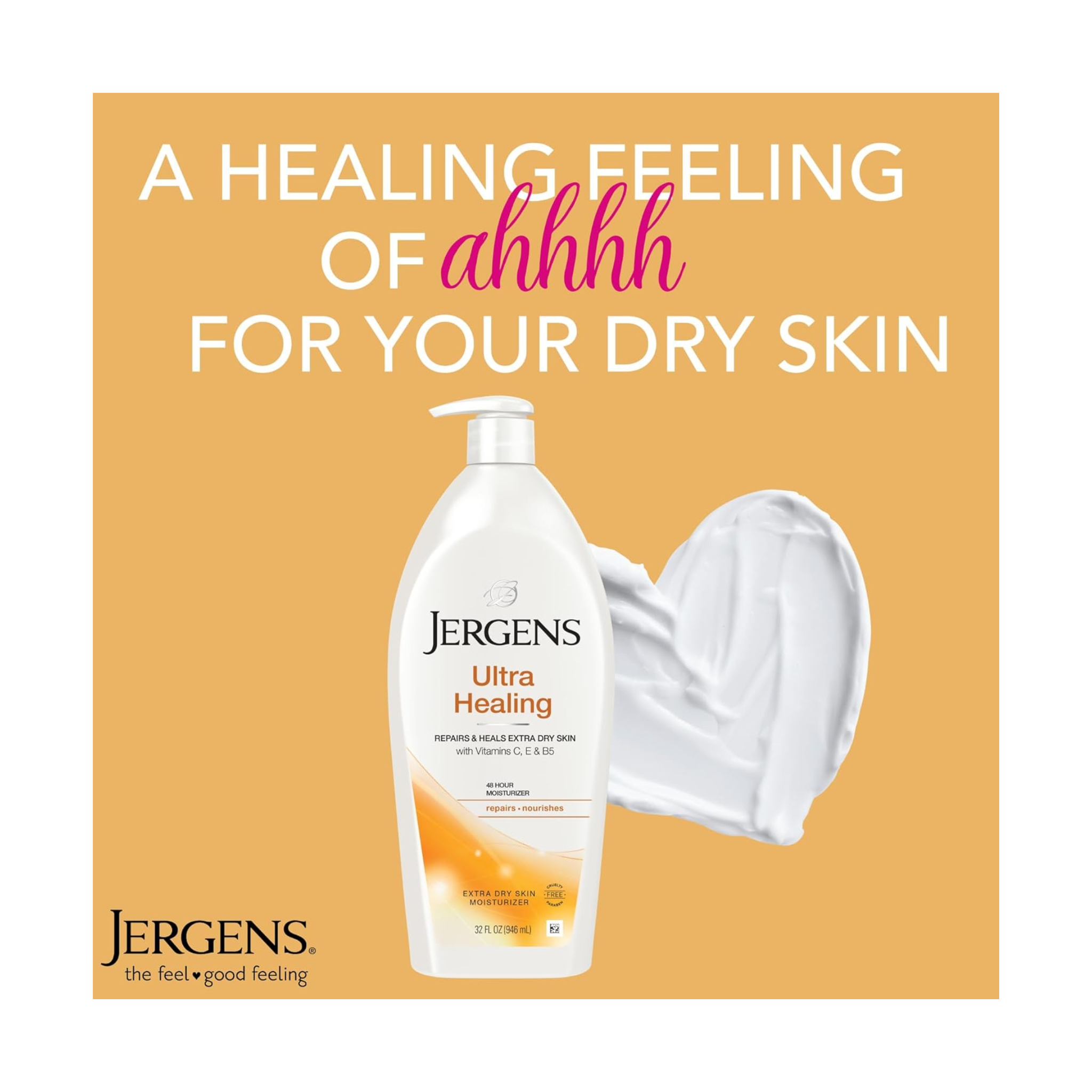 Jergens, Ultra Healing Hand & Body Lotion, Dry Skin Moisturizer with Vitamins C, E & B5, 10 oz Bottle - Pharmaful
