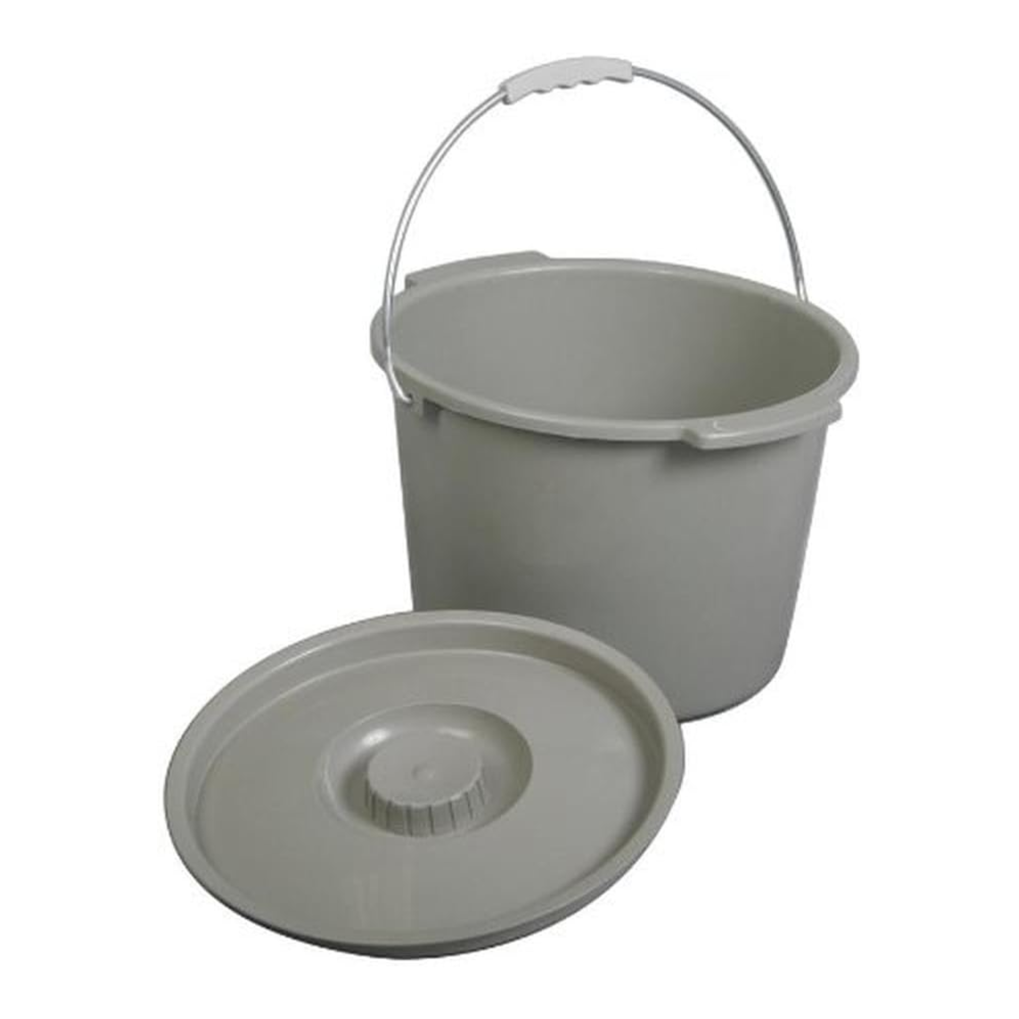 Medline, Commode Buckets with Handle and Lid, Durable and Easy to Clean, Gray (MDS80306B