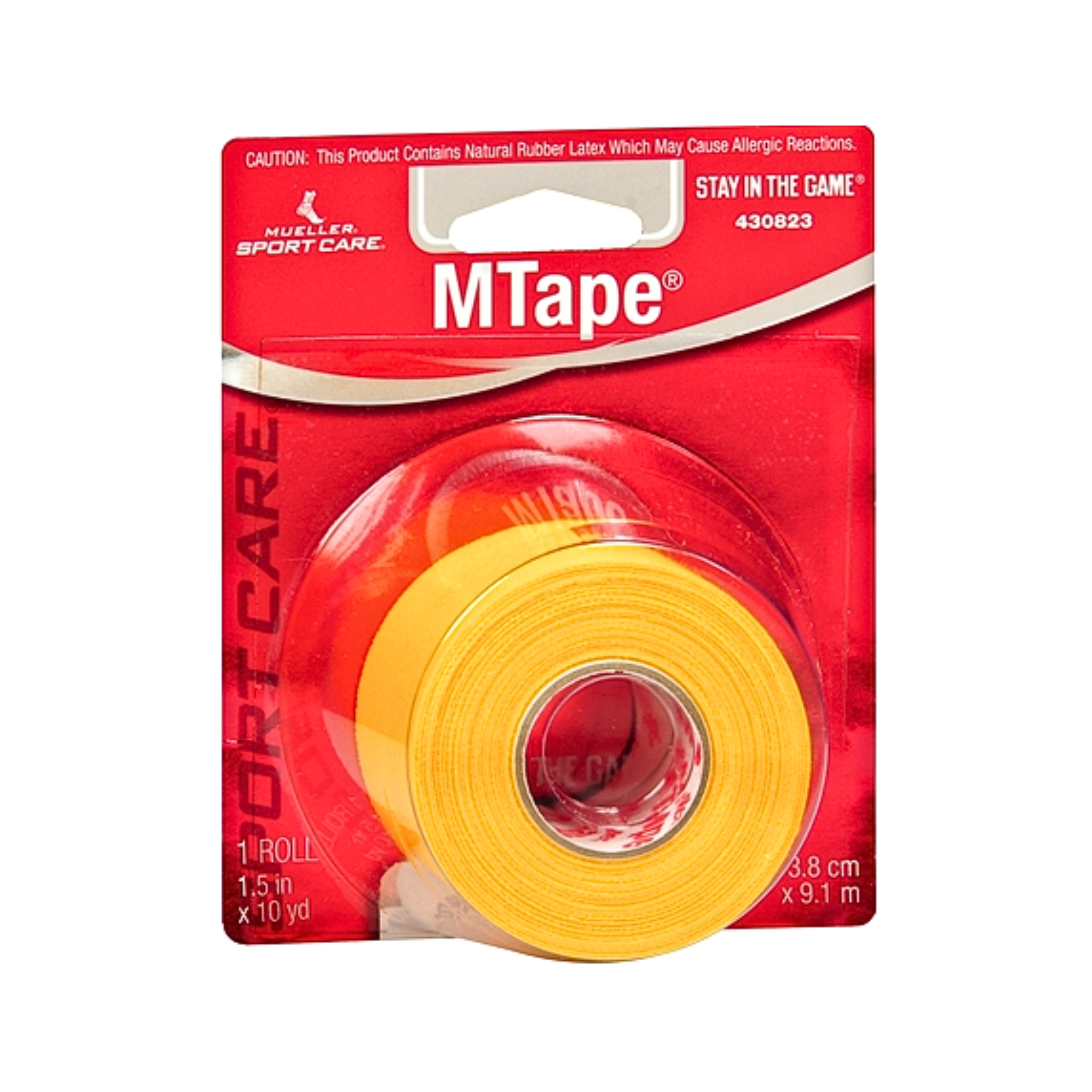Mueller, MTape Non-Elastic Athletic Tape, Strong and Durable Support for Injury Prevention, 1-1/2 in. x 30 ft., Gold