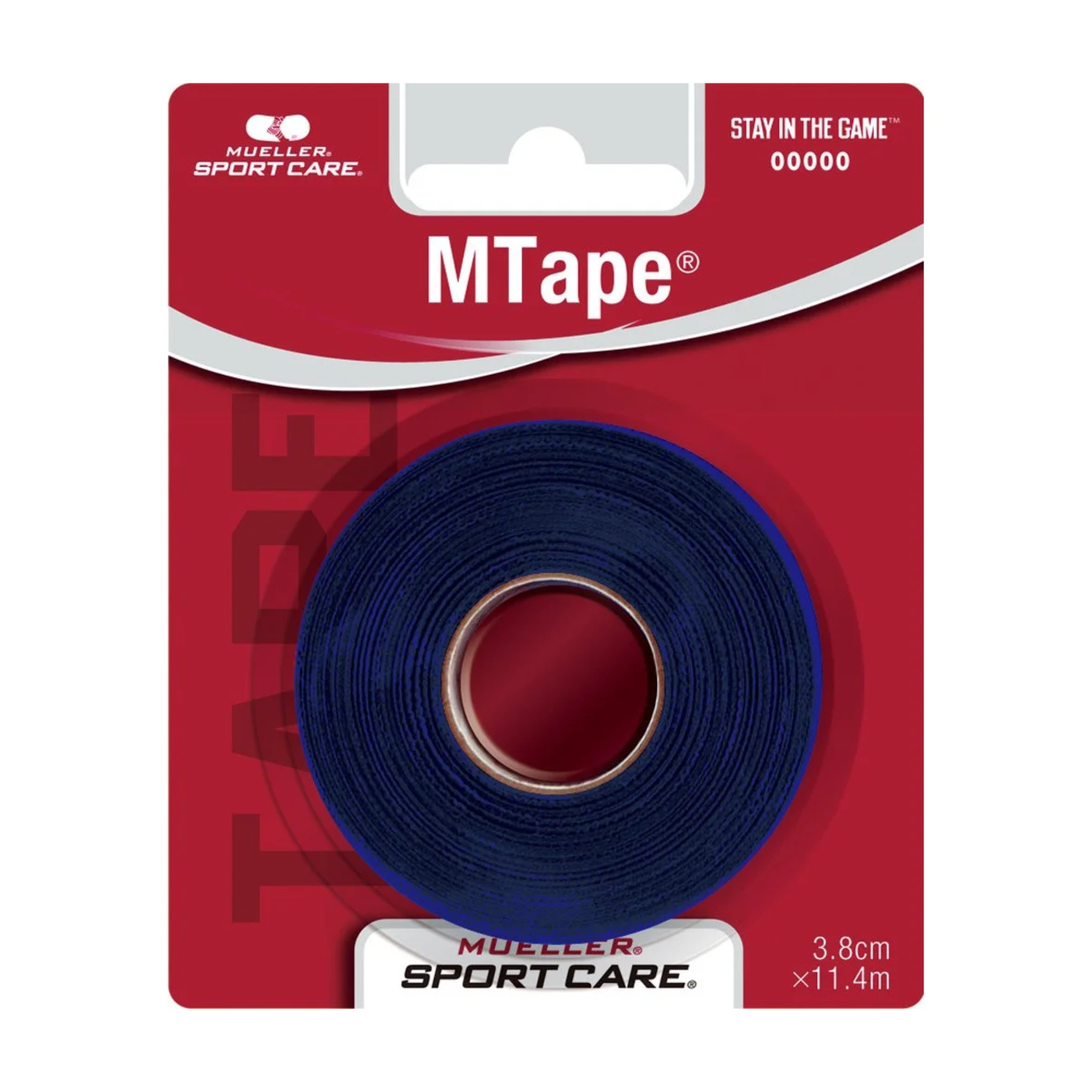 Mueller, MTape Non-Elastic Athletic Tape, Strong and Durable Sports Support, 1.5" x 30 ft, Navy Blue