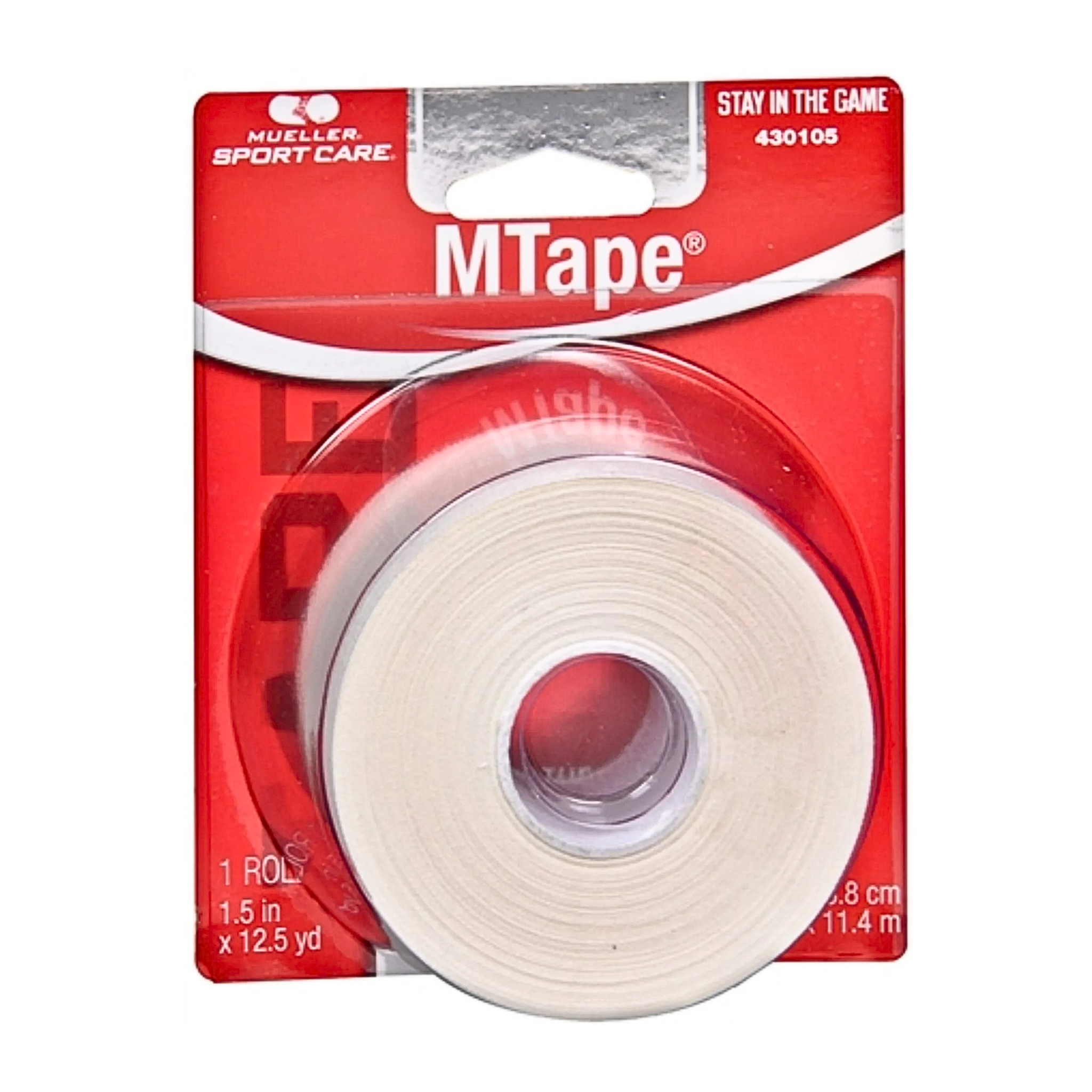 Mueller, Sports Medicine Athletic Tape, Strong and Supportive Non-Elastic Sports Wrap, White, 1 Roll