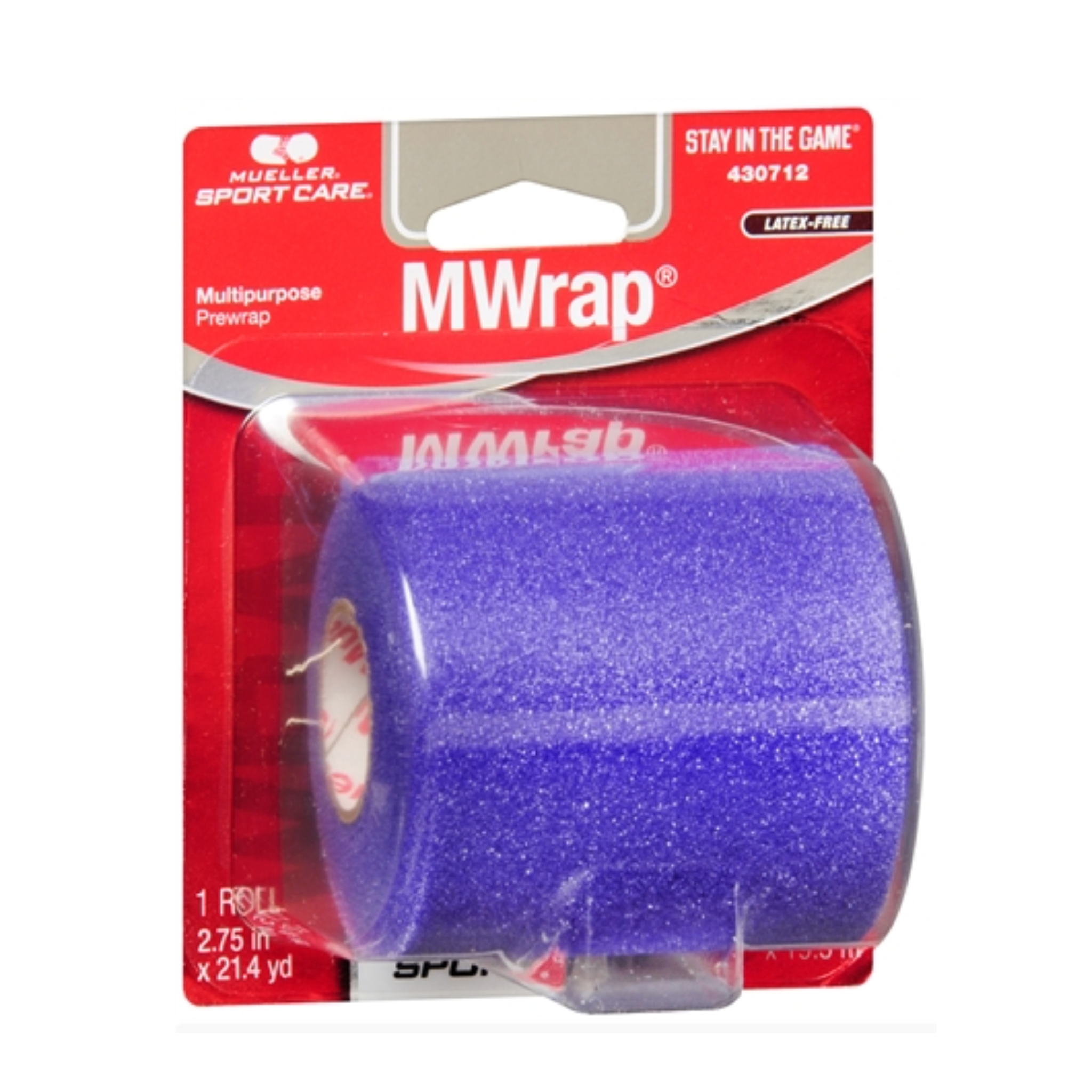 Mueller, M-Wrap® Pre-Taping Foam Underwrap, Lightweight & Breathable Athletic Support, Purple, 2.75in x 21.4yds, Single Roll