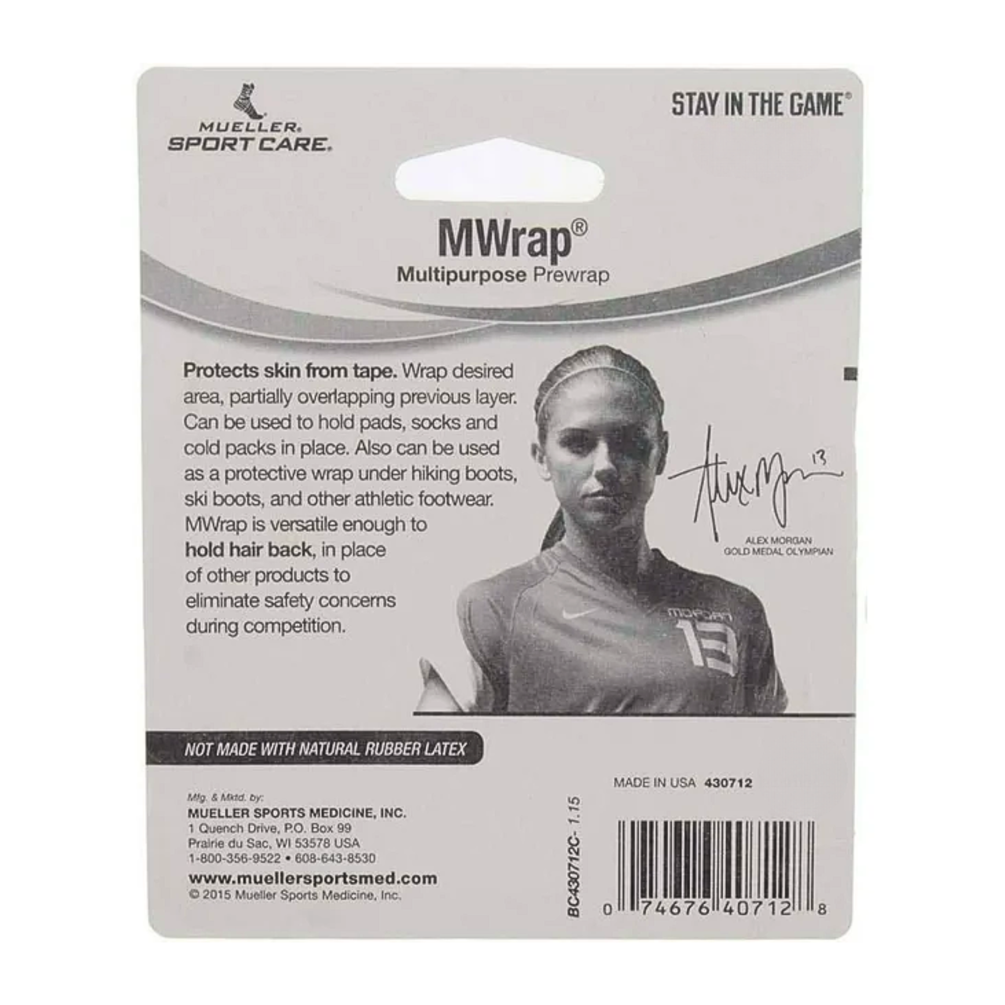 Mueller, M-Wrap® Pre-Taping Foam Underwrap, Lightweight & Comfortable Athletic Support, White, 2.75in x 21.4yds, Single Roll