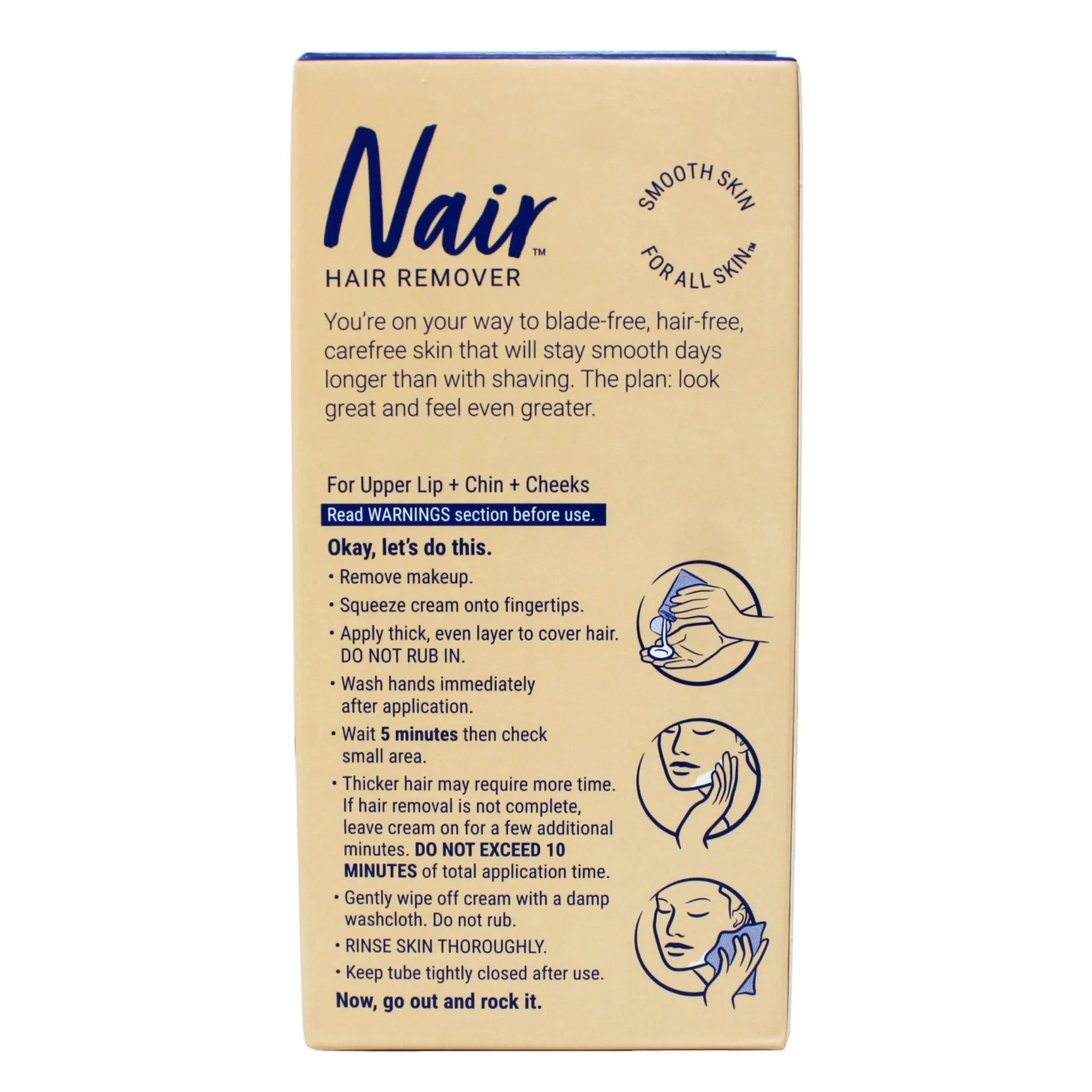 Nair, Hair Remover Moisturizing Face Cream with Gentle Formula, 2 oz