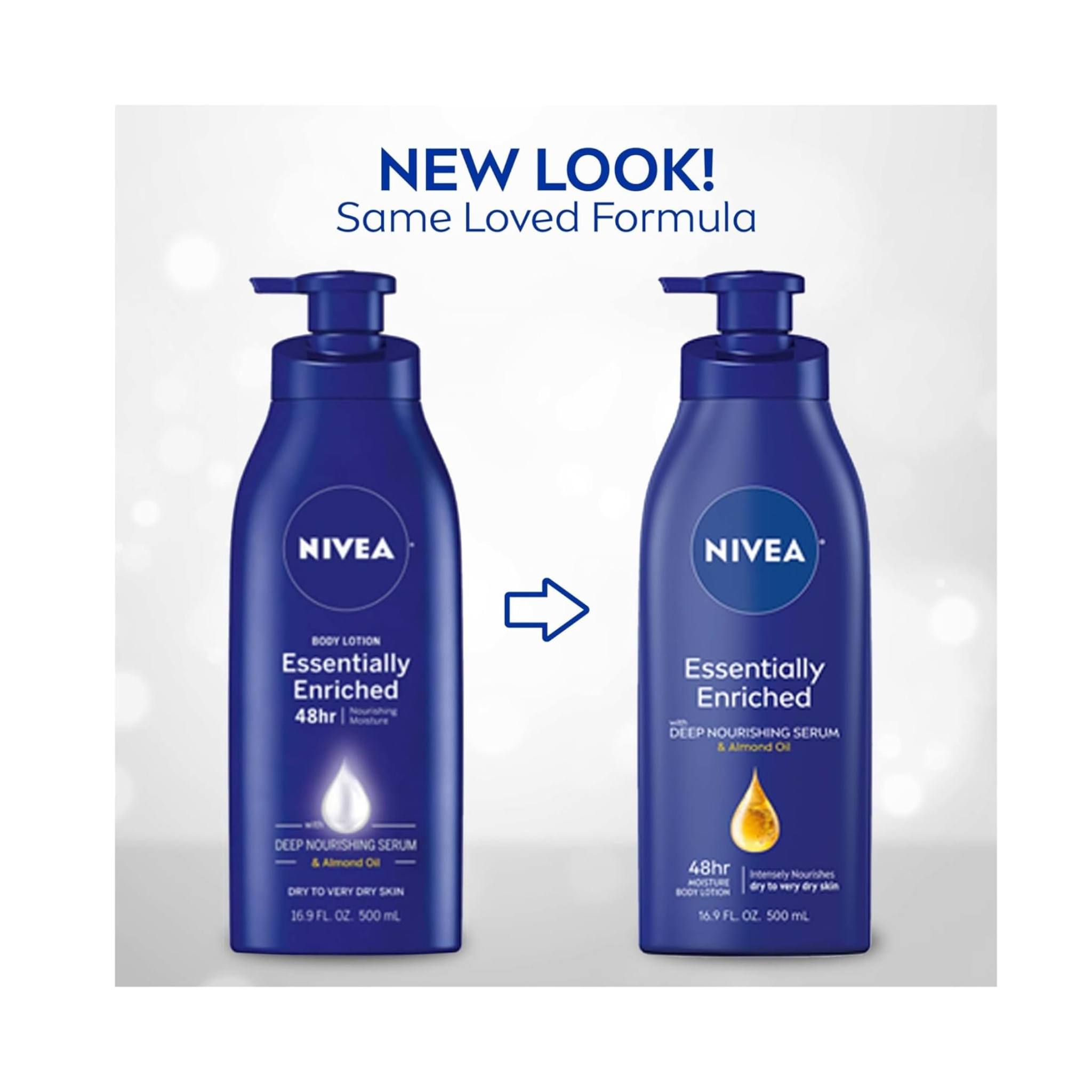 NIVEA, Essentially Enriched Body Lotion, Deep Nourishment for Dry Skin, 16.9 fl oz Pump Bottle - Pharmaful