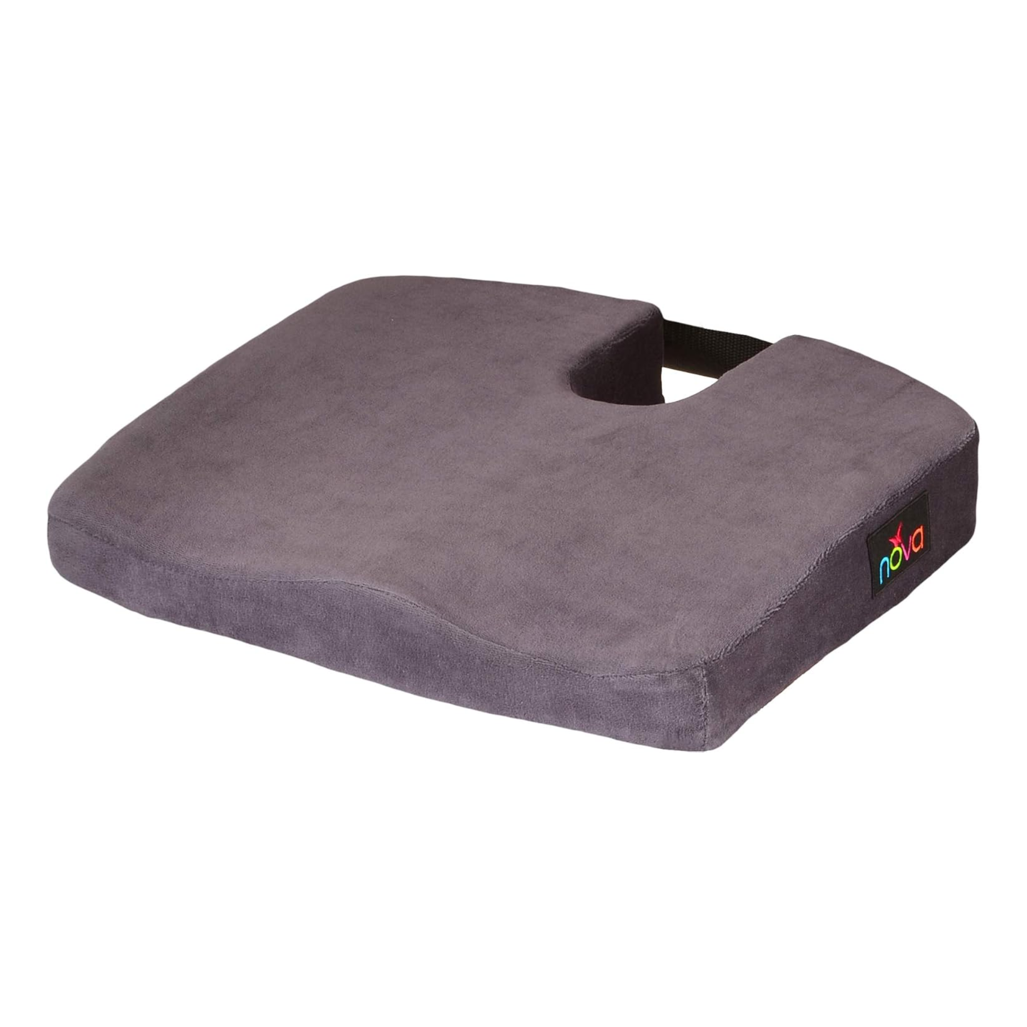 NOVA Medical, Memory Foam Coccyx Seat Cushion, Ergonomic Support for Tailbone Relief, Charcoal Blue
