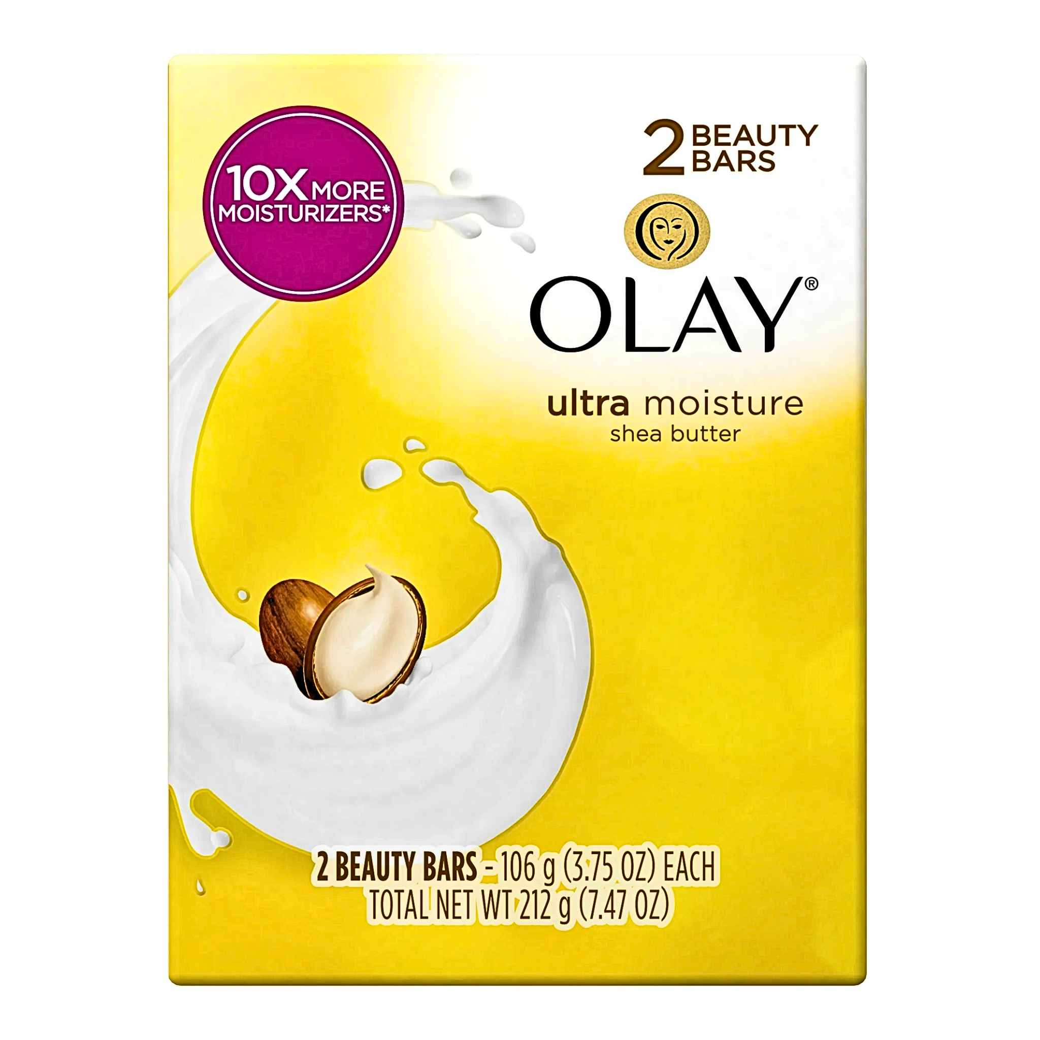 Olay, Moisture Outlast Ultra Moisture Shea Butter Beauty Bar, Deeply Moisturizing for Dry Skin, Vitamin B3 Complex, 3.75 oz, 2 Count - Pharmaful