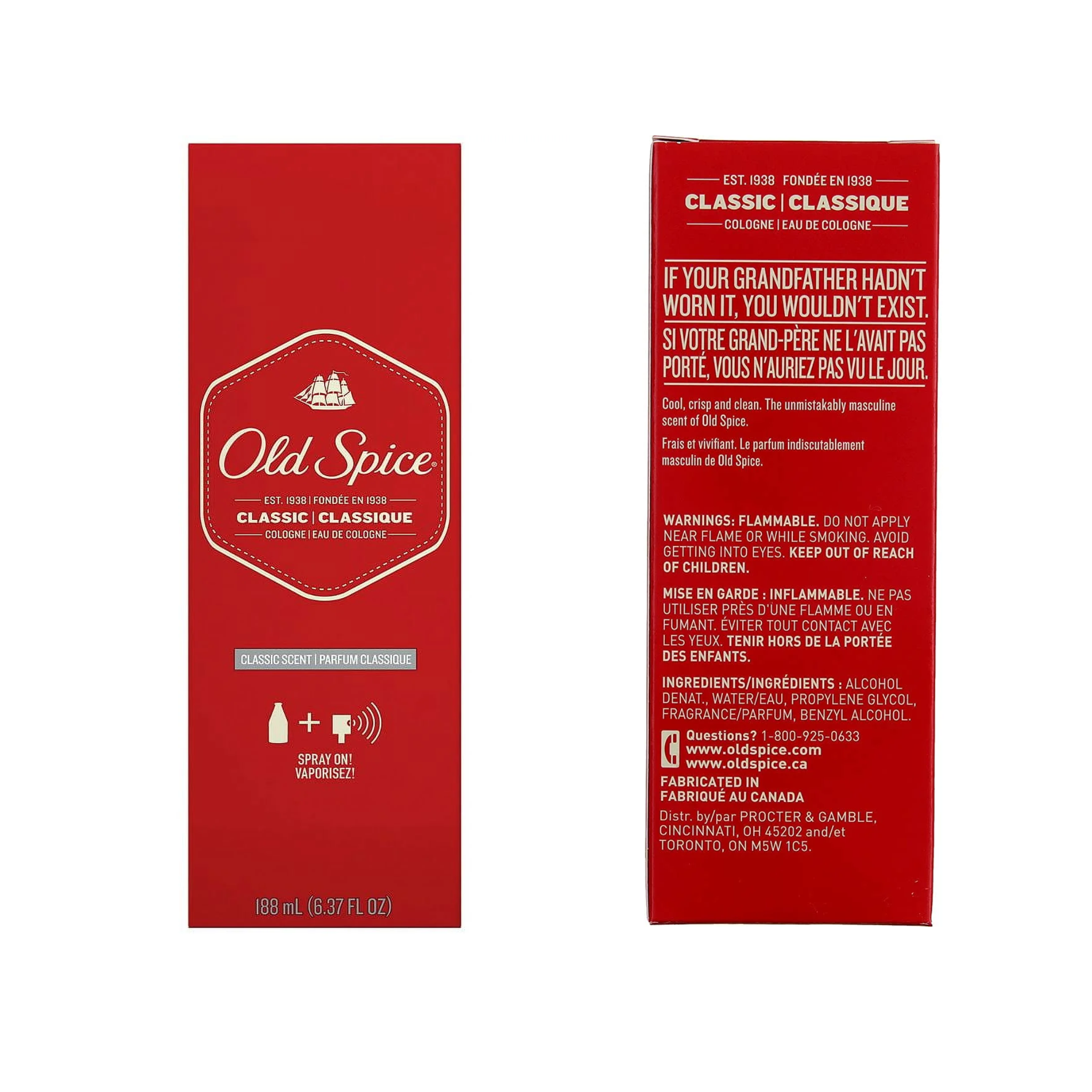 Old Spice, Classic Scent Men's Aftershave, Timeless Masculine Fragrance for Post-Shave Care, 6.37 fl oz
