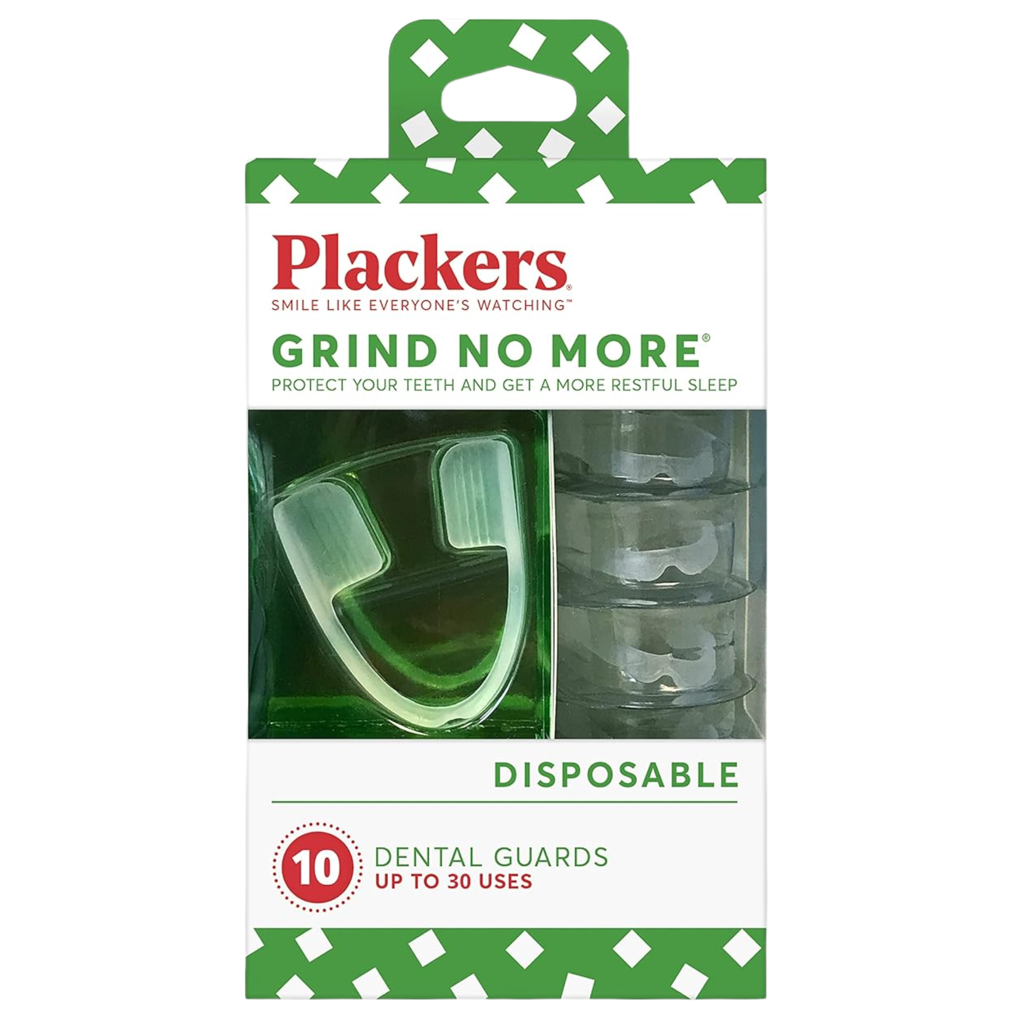 Plackers, Grind No More Dental Night Guard for Teeth Grinding Relief, Disposable Comfort, 10 Count