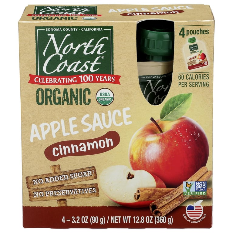 NORTH COAST APLESAUC CNN 4PK PCH ORG