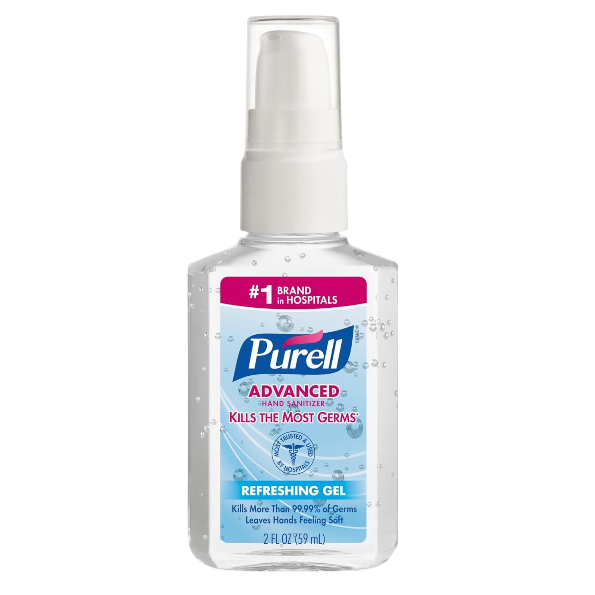 PURELL®, Advanced Hand Sanitizer, 70% Ethyl Alcohol Gel for Effective Germ Protection, 2 oz Pump Bottle
