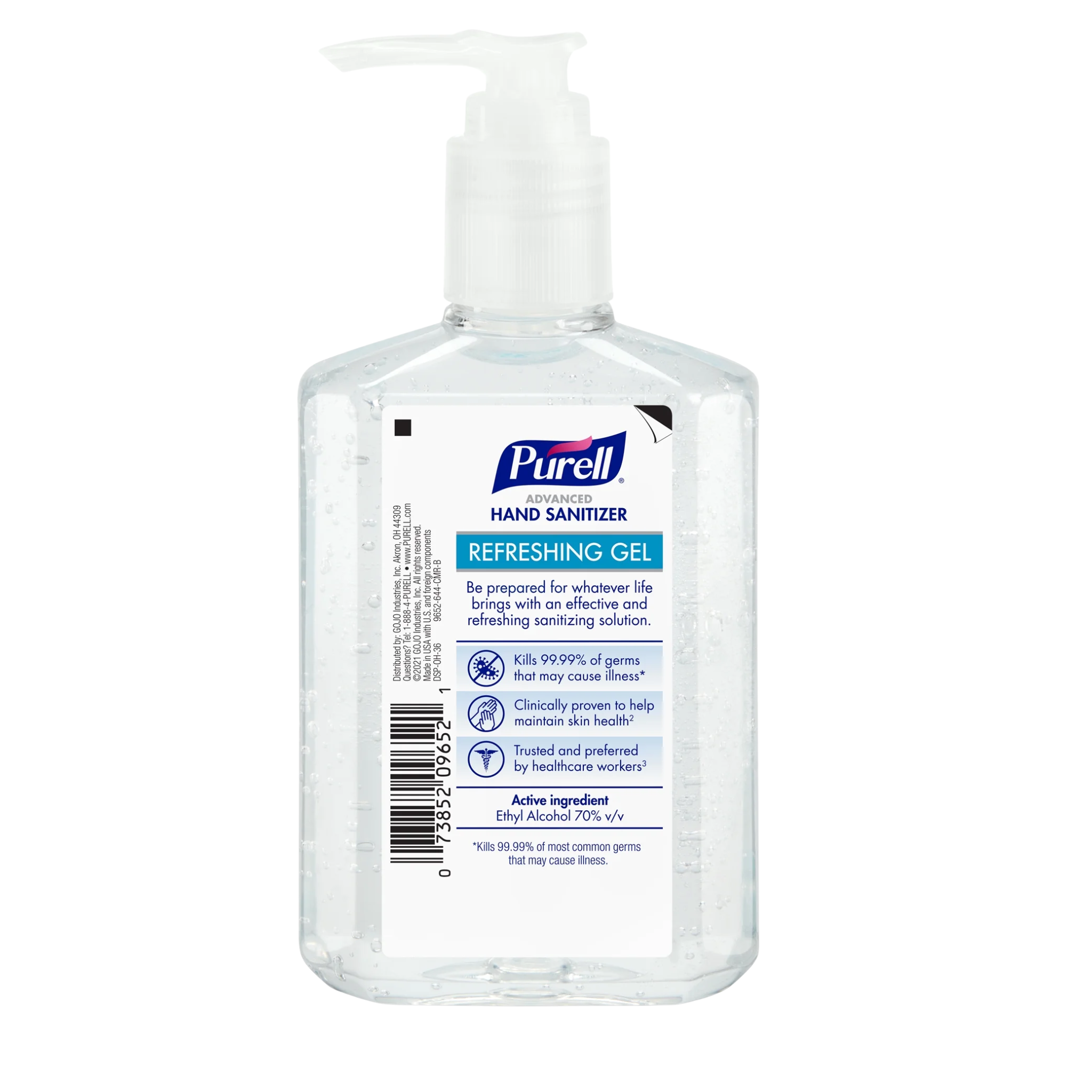 PURELL®, Advanced Hand Sanitizer, Refreshing Gel for Effective Germ Protection, 8 oz Pump Bottle