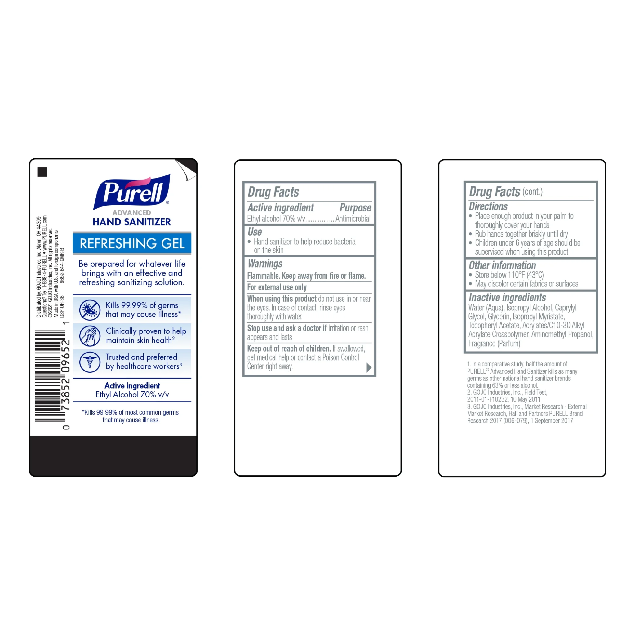 PURELL®, Advanced Hand Sanitizer, Refreshing Gel for Effective Germ Protection, 8 oz Pump Bottle