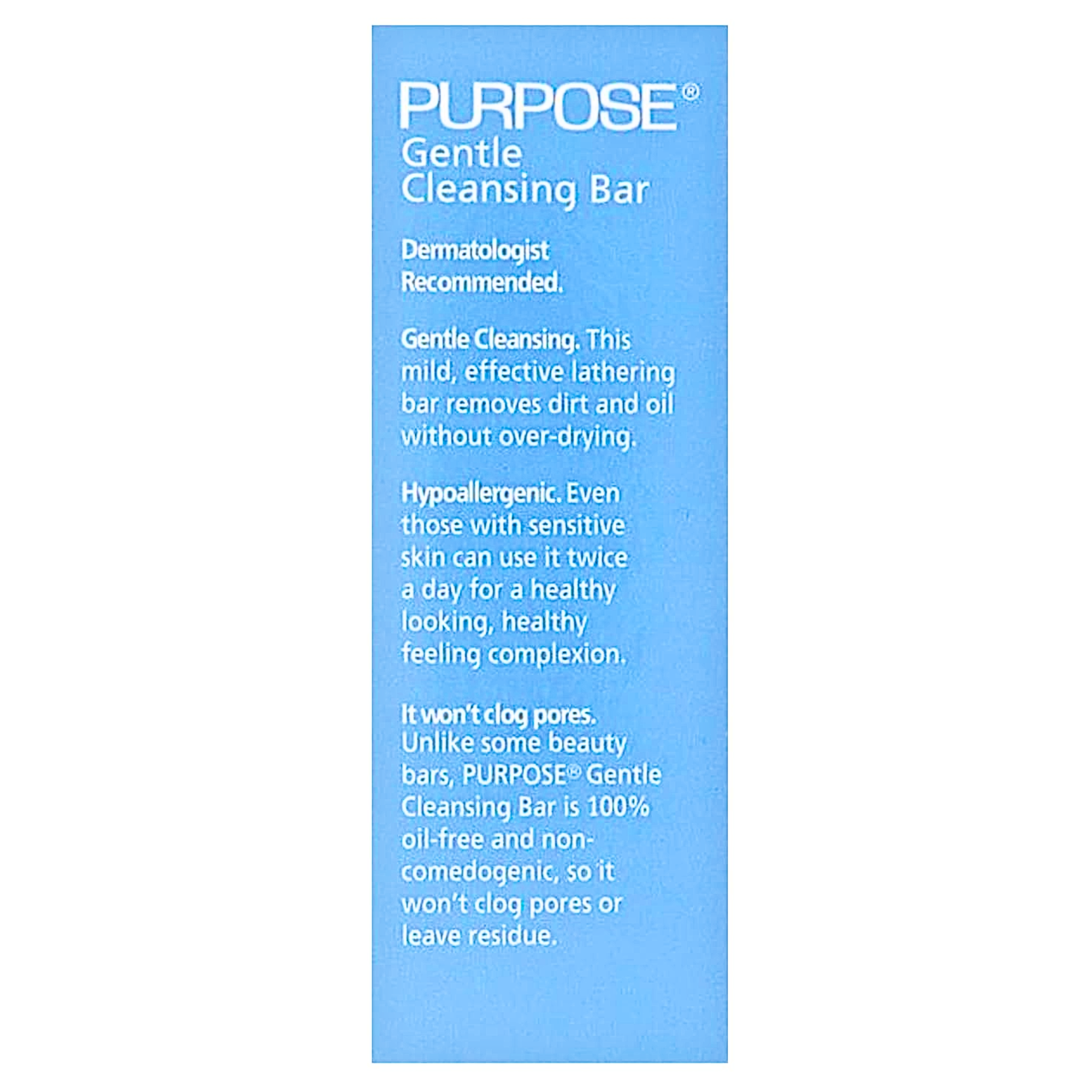 Purpose, Gentle Cleansing Bar, Mild and Soap-Free Cleanser for All Skin Types, 3.6 oz