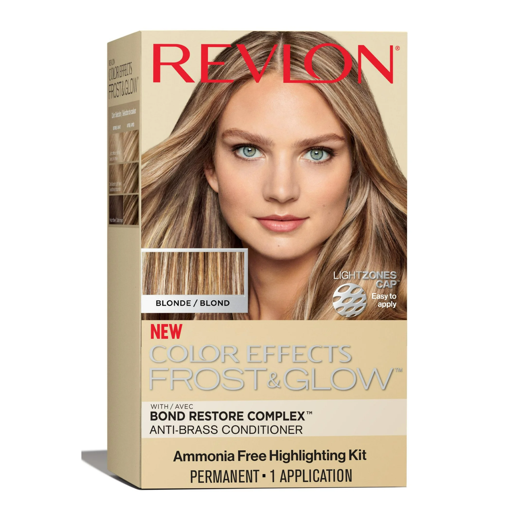 Revlon, Color Effects Frost and Glow, Ammonia-Free Permanent Hair Color, 20 Blonde, Gorgeous Highlights & Radiant Shine, 1 Kit - Pharmaful