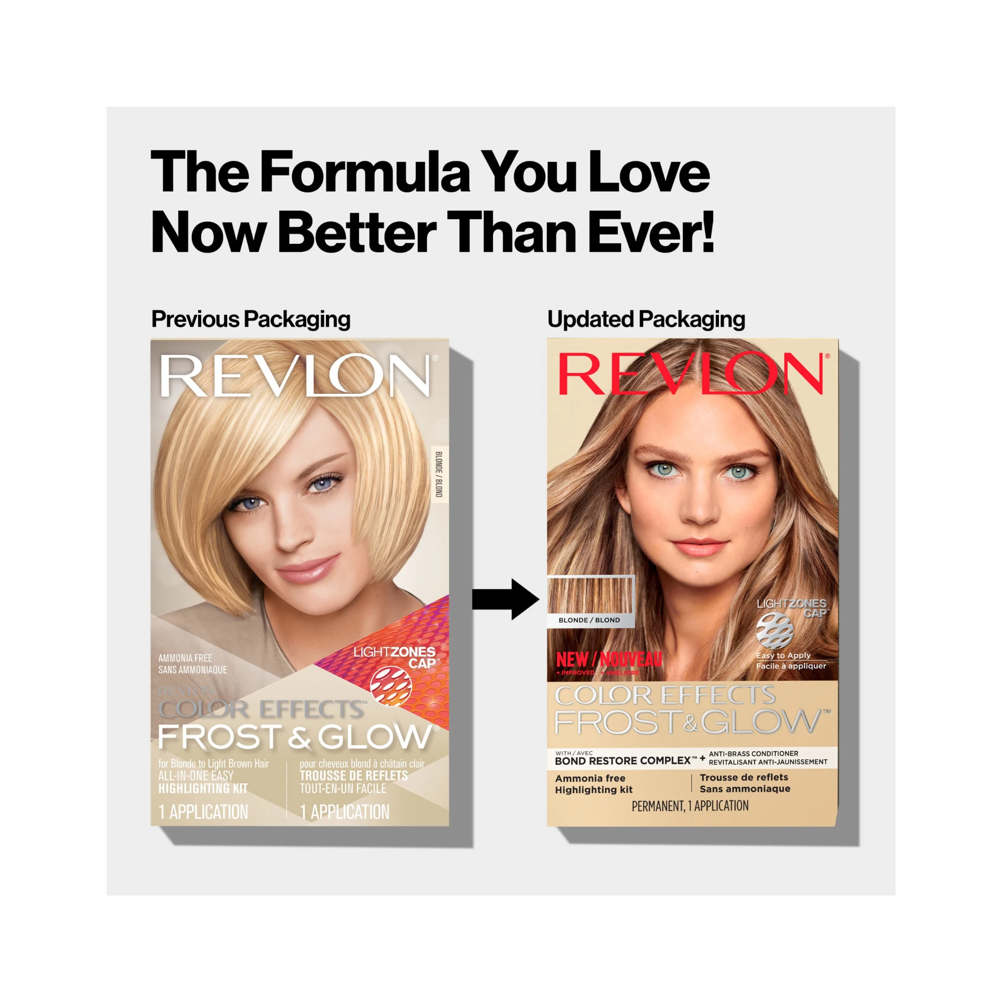 Revlon, Color Effects Frost and Glow, Ammonia-Free Permanent Hair Color, 20 Blonde, Gorgeous Highlights & Radiant Shine, 1 Kit - Pharmaful