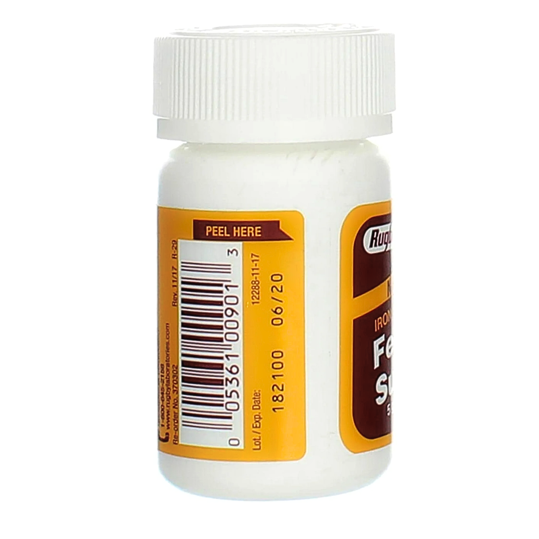 Rugby, Ferrous Sulfate 325 mg, High-Potency Iron Supplement for Red Blood Cell Support, 100 Tablets