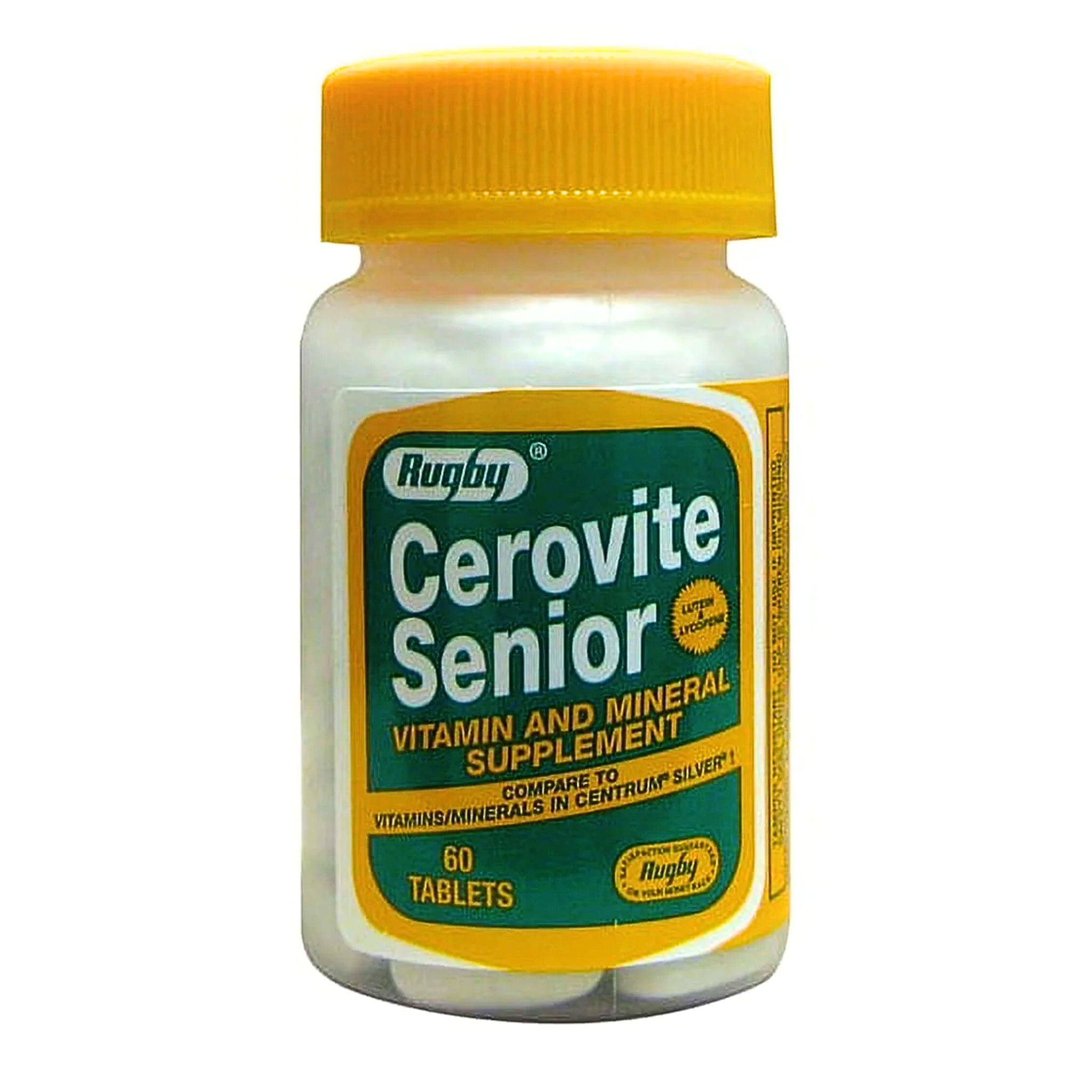Rugby, Cerovite Senior Multivitamin & Mineral Supplement, Daily Nutritional Support for Adults 50+, 60 Tablets