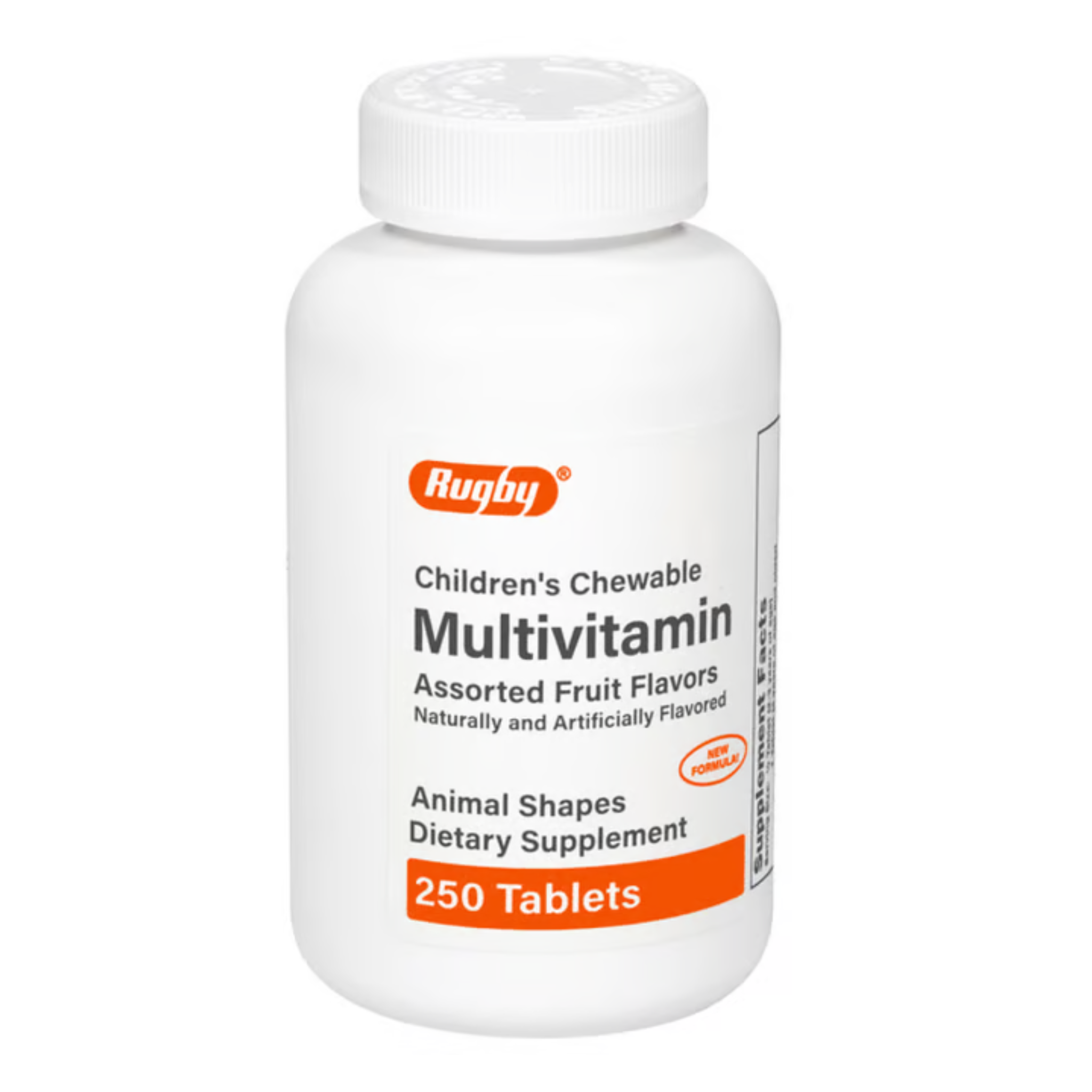 Rugby, Children's Chewable Multivitamin, Assorted Fruit Flavors, Fun Animal Shapes, 250 Tablets