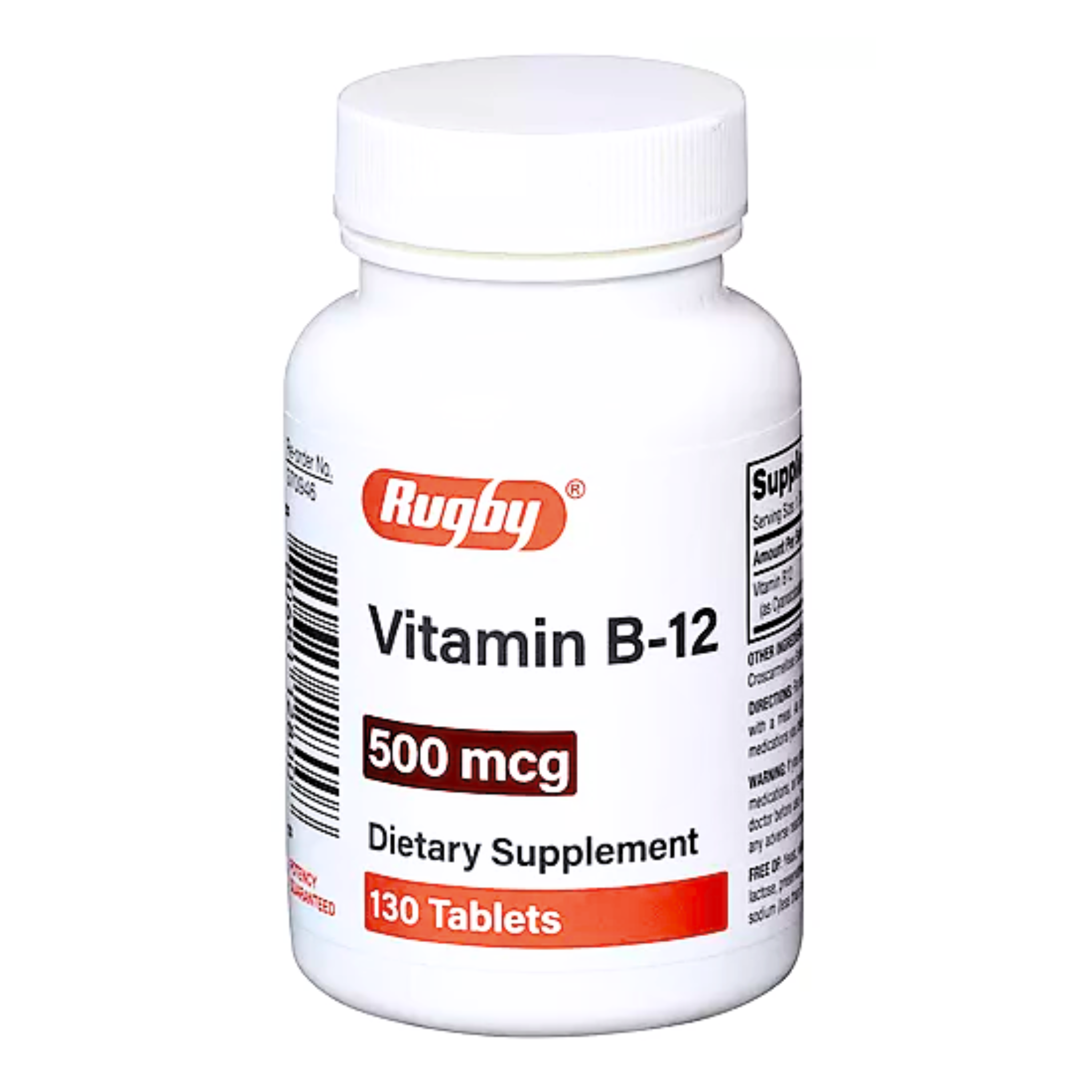 Rugby, Vitamin B-12 500 mcg, Supports Energy & Red Blood Cell Formation, 130 Tablets