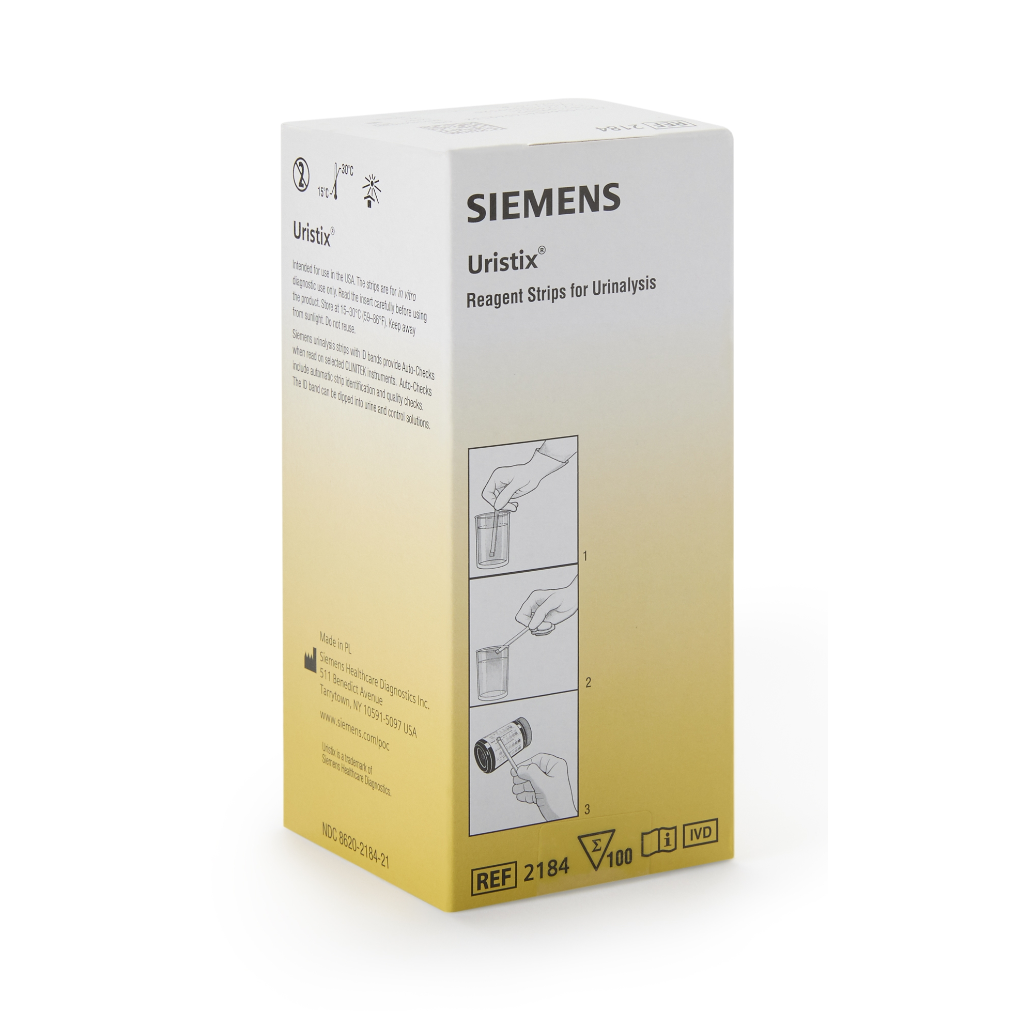 Siemens Healthineers, Urinalysis Reagent Test Strips, Reliable and Fast Results, 100 Count