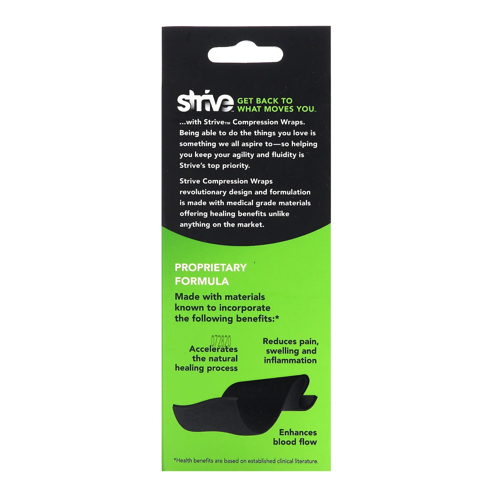 Strive, Elastic Compression Therapy Wrap, Supportive and Adjustable Wrap for Muscle Recovery, Unisex, Medium (6" x 60")